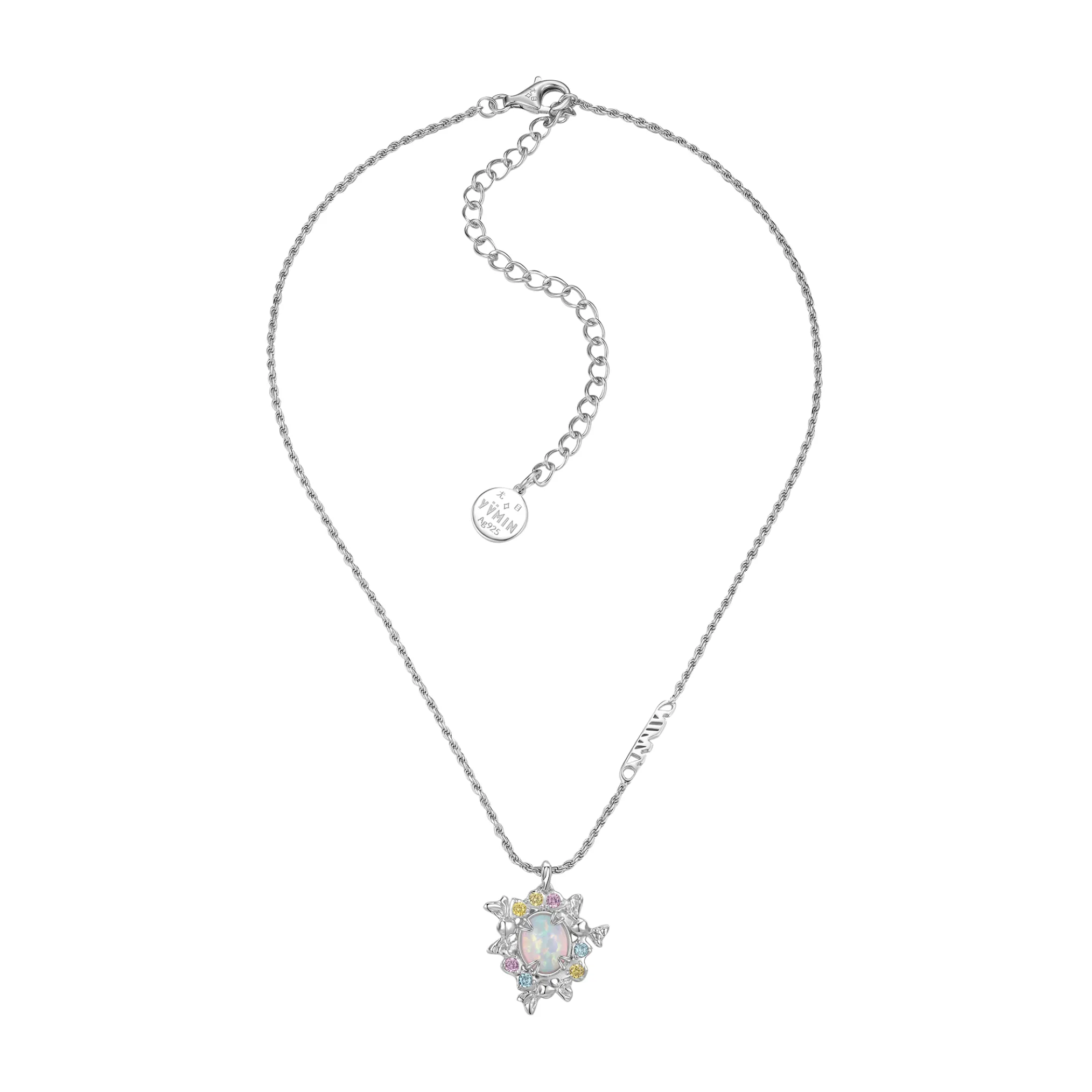 Tasty / Candy Opal Floral Hoop Necklace