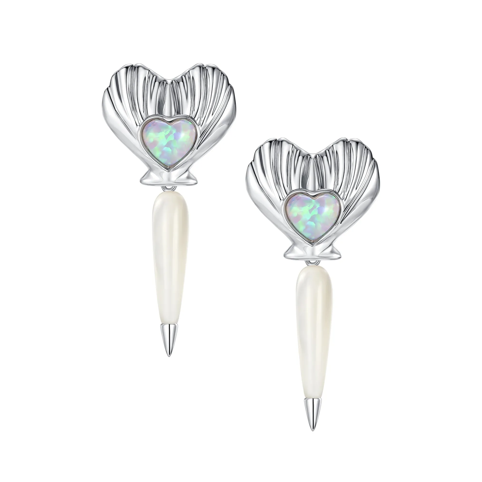 Tasty / Drop Pearl Heart Shell Earring