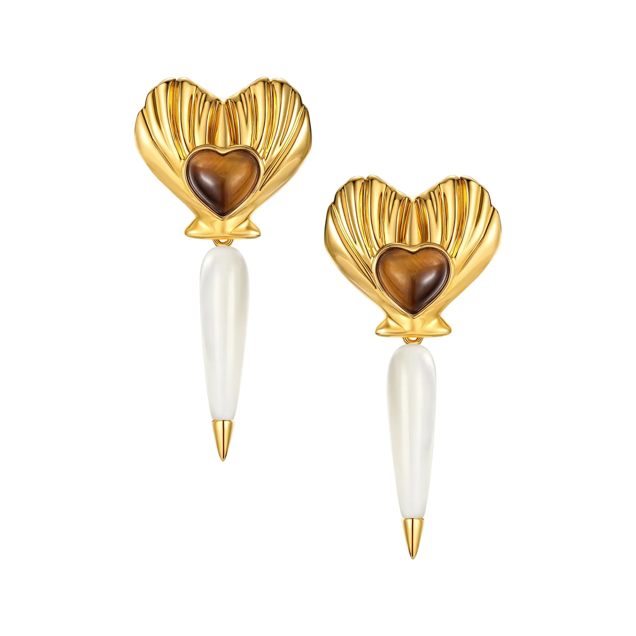 Tasty / Drop Pearl Heart Shell Earring