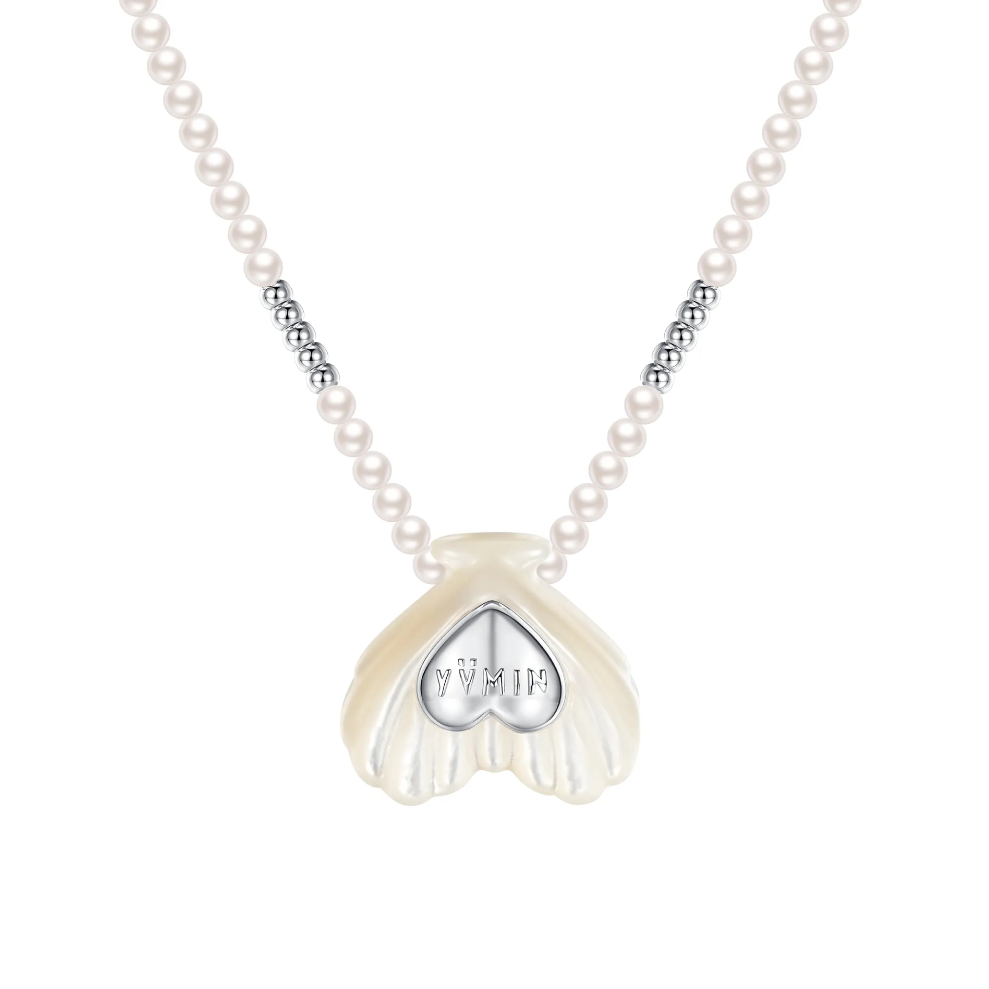 Tasty / Heart Shape Shell Pendant Pearl Necklace