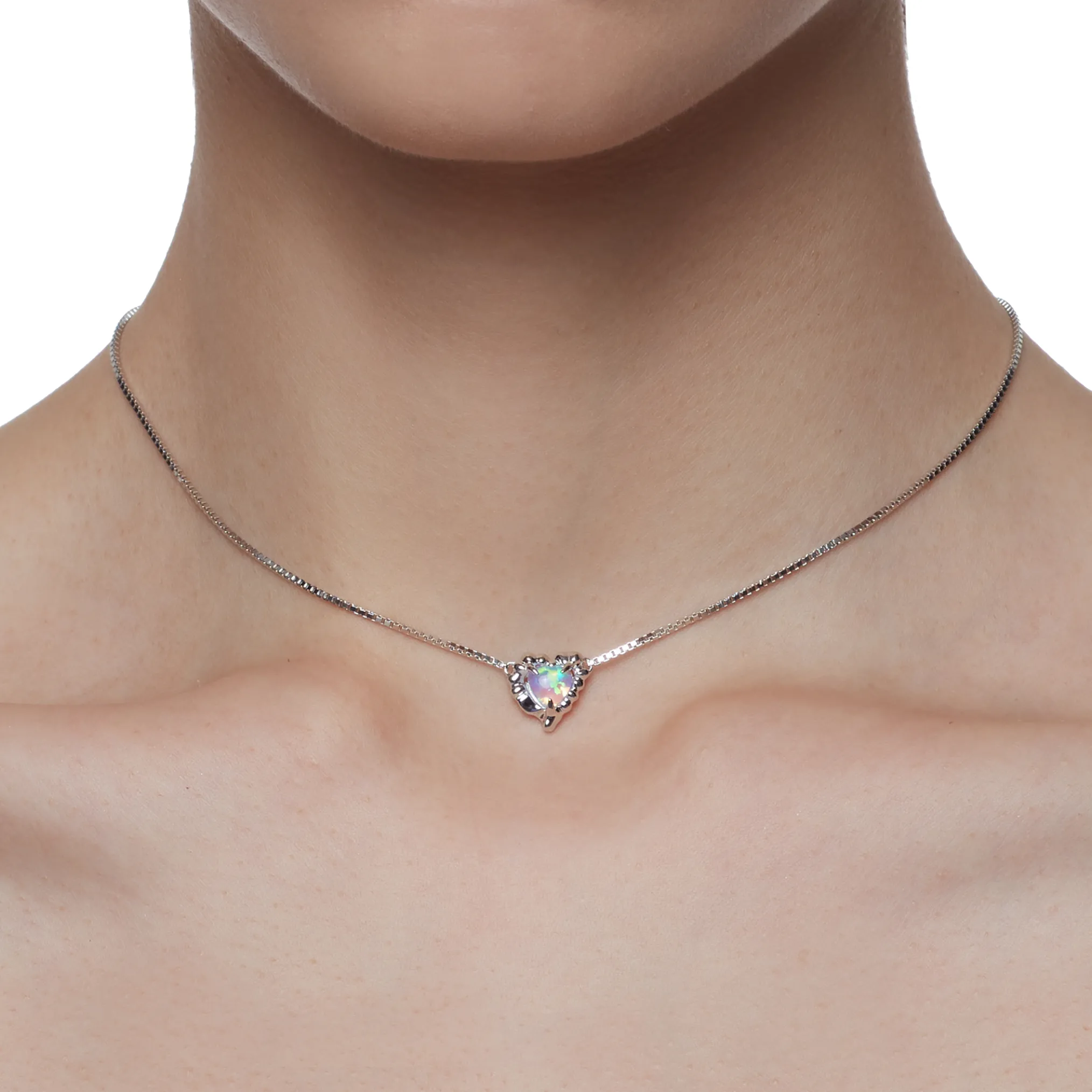 Tasty / Melting Hear Shape Opal Necklace