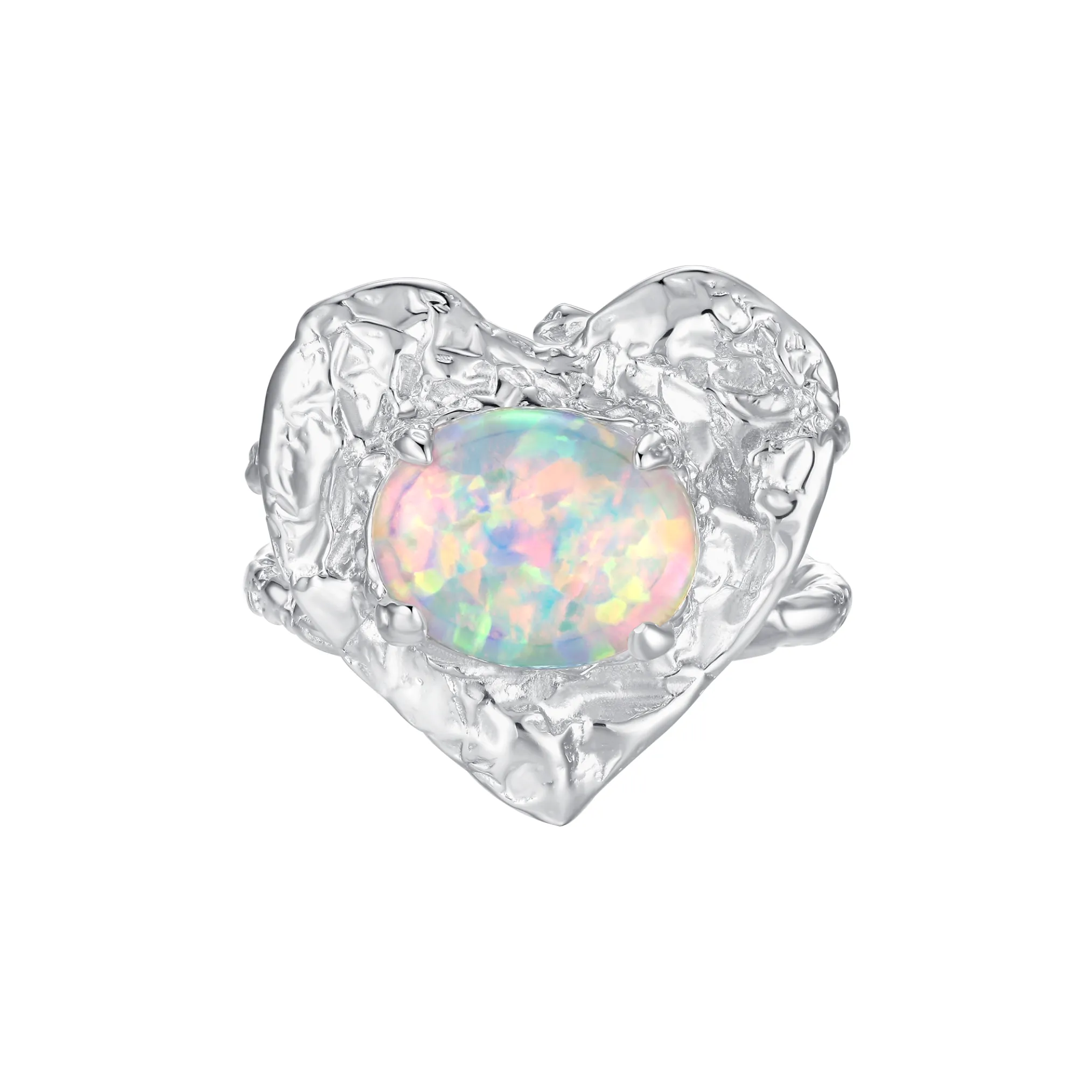 Tasty / Opal Heart Tin Foil Ring