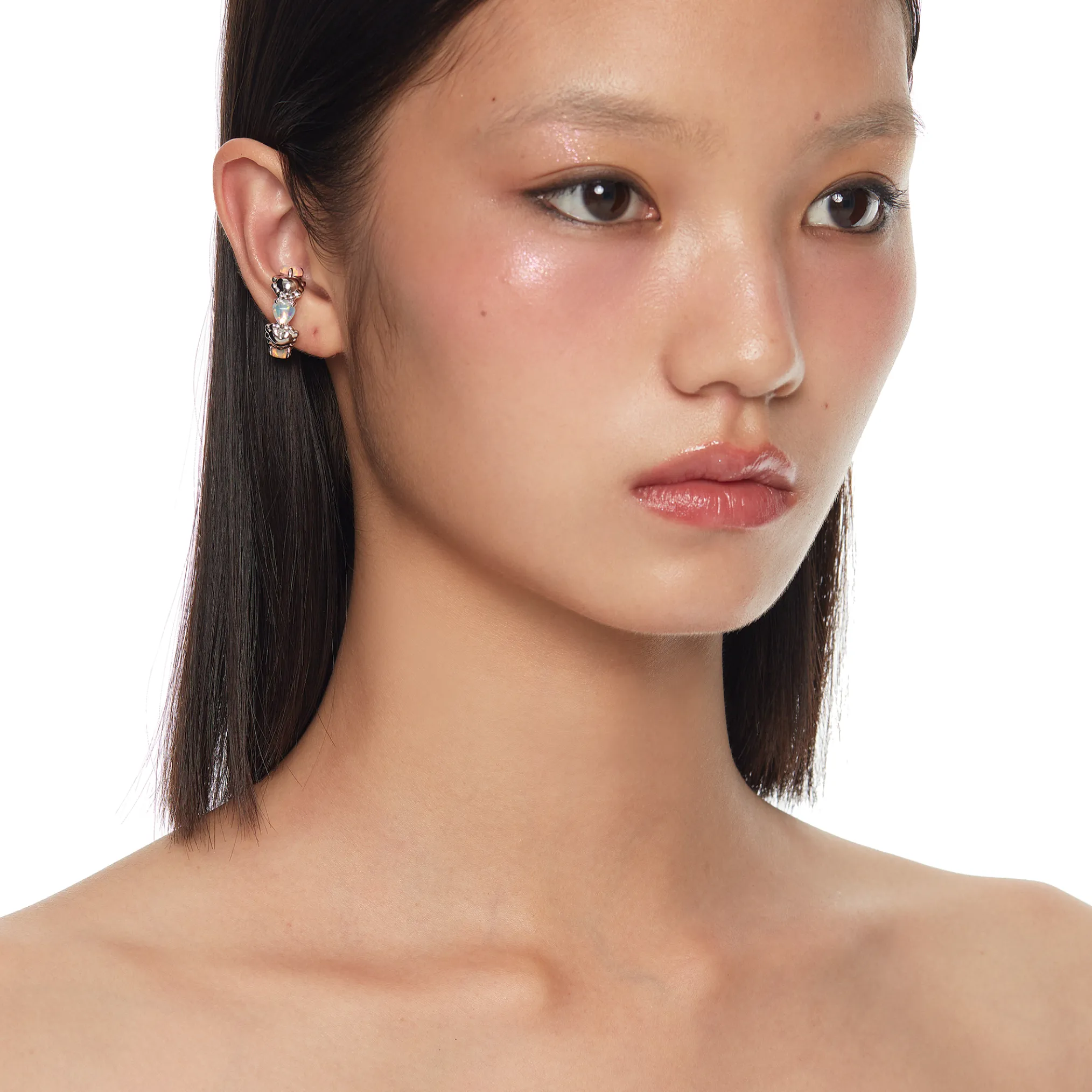 Tasty / Opal Heart Shape Two Way Ear Hook