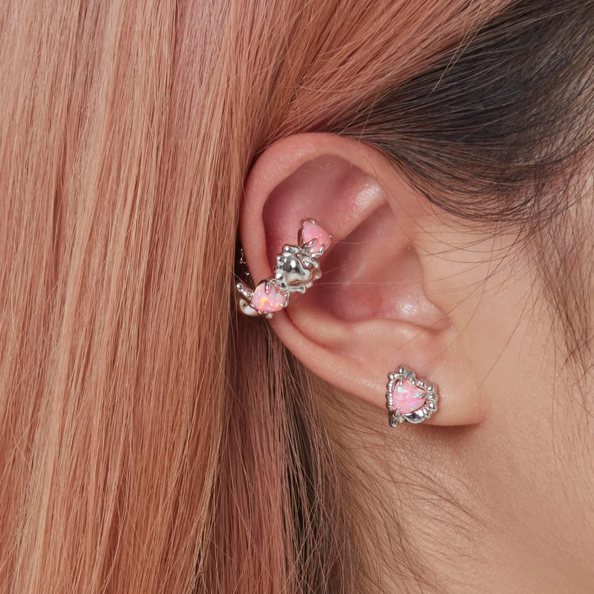 Tasty / Opal Heart Shape Two Way Ear Hook