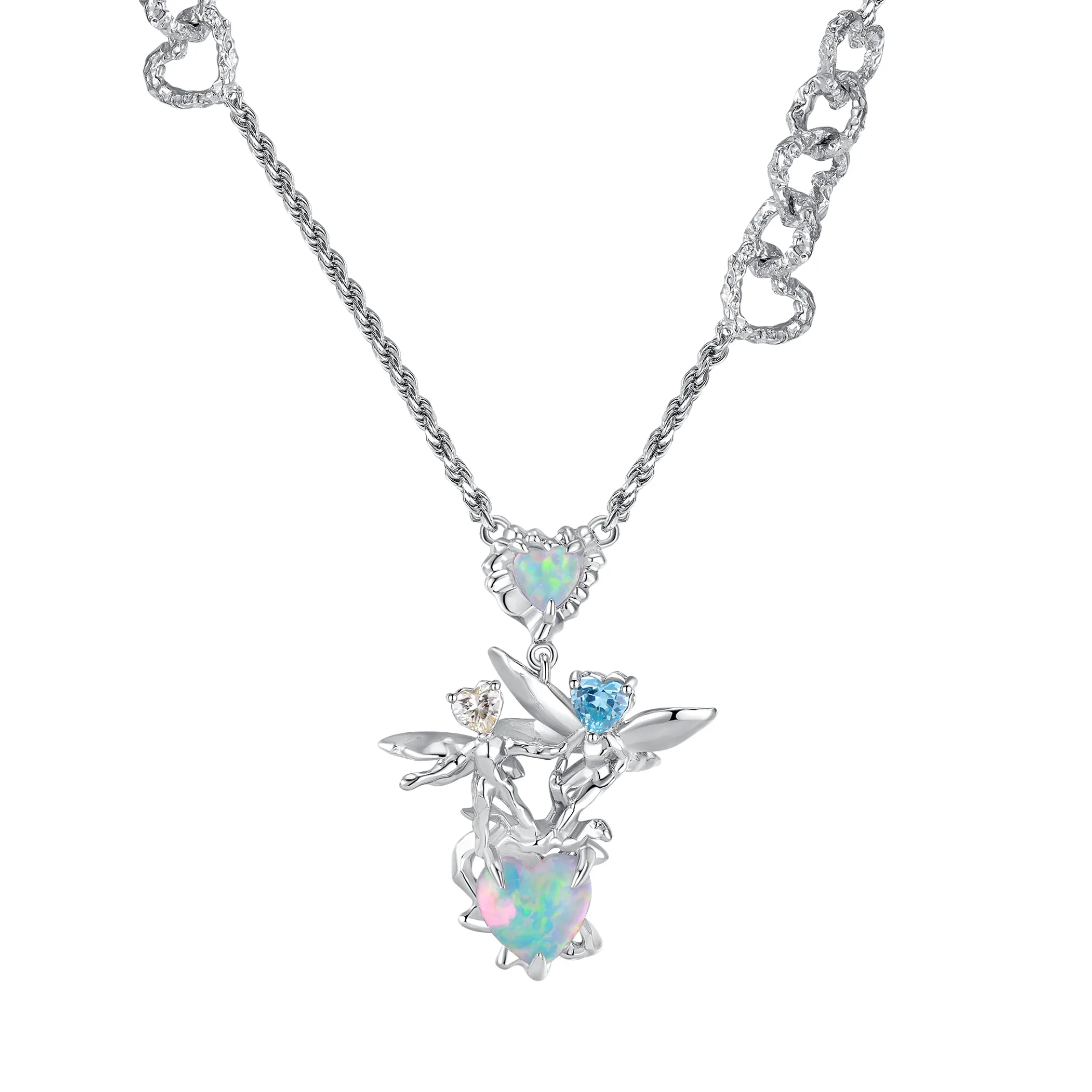 Tasty / Opal Melting Heart Fairy Necklace