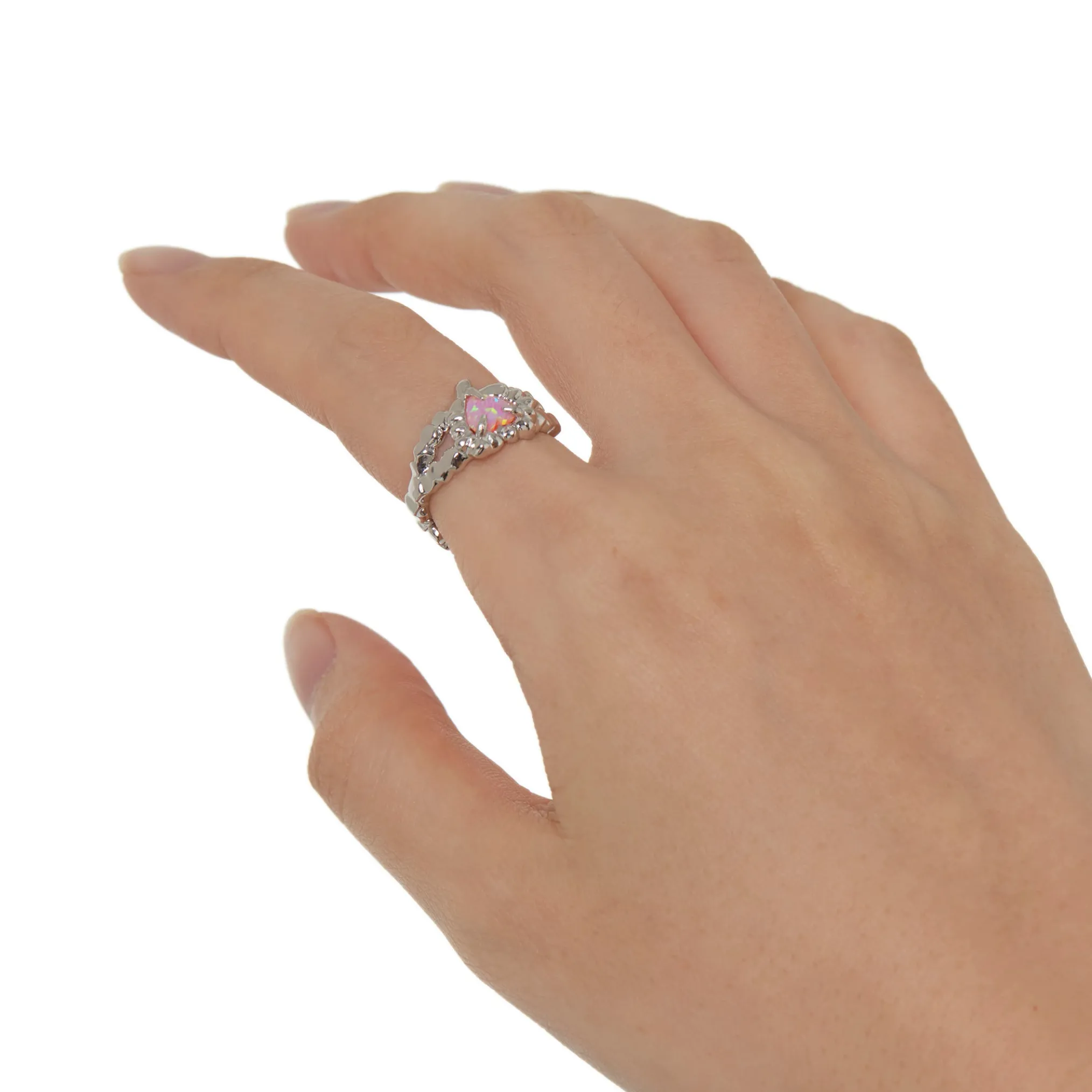 Tasty / Opal Tinfoil Heart Ring