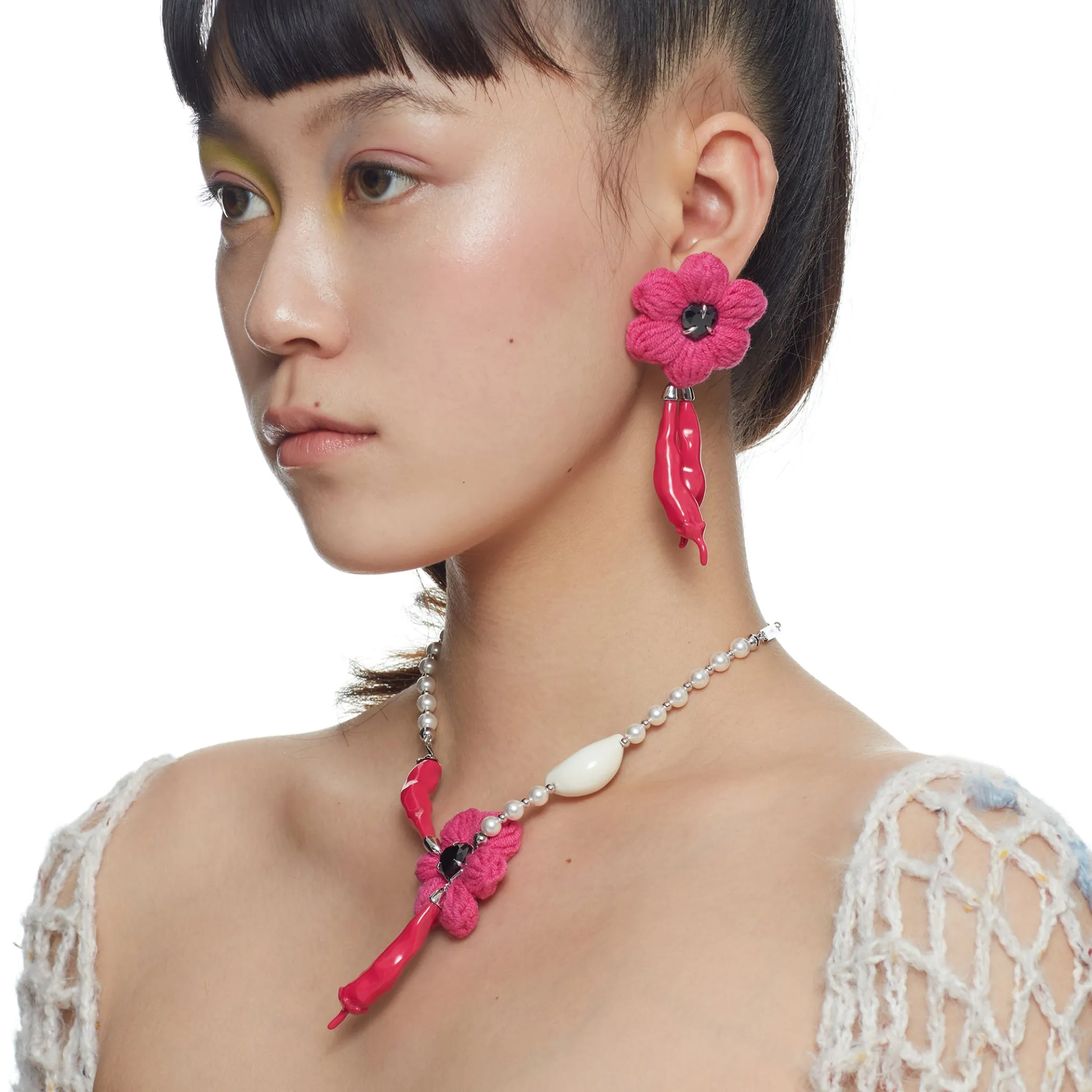 YVMIN X Cacien / Heart Gem Chili Pearl Necklace