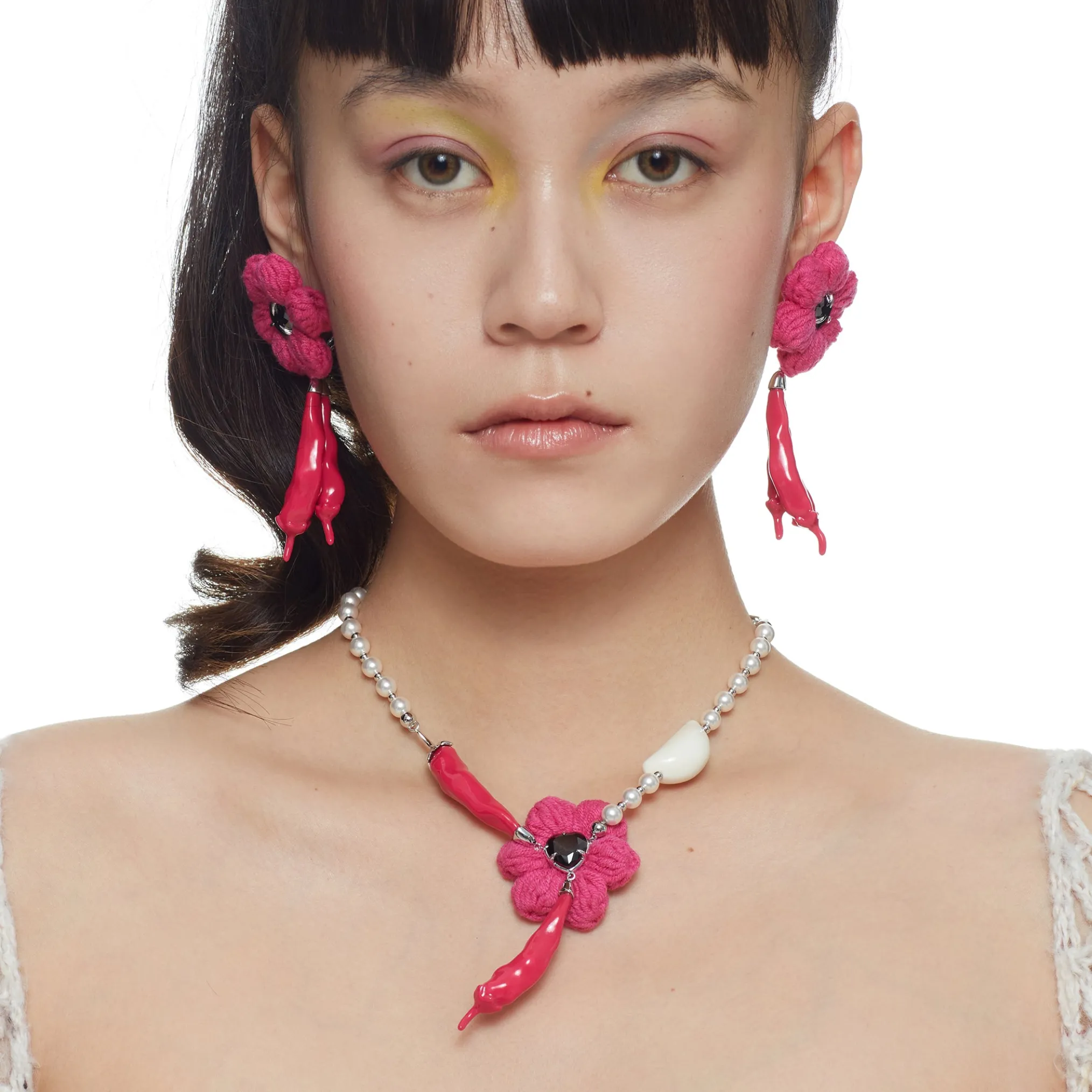 YVMIN X Cacien / Heart Gem Chili Pearl Necklace