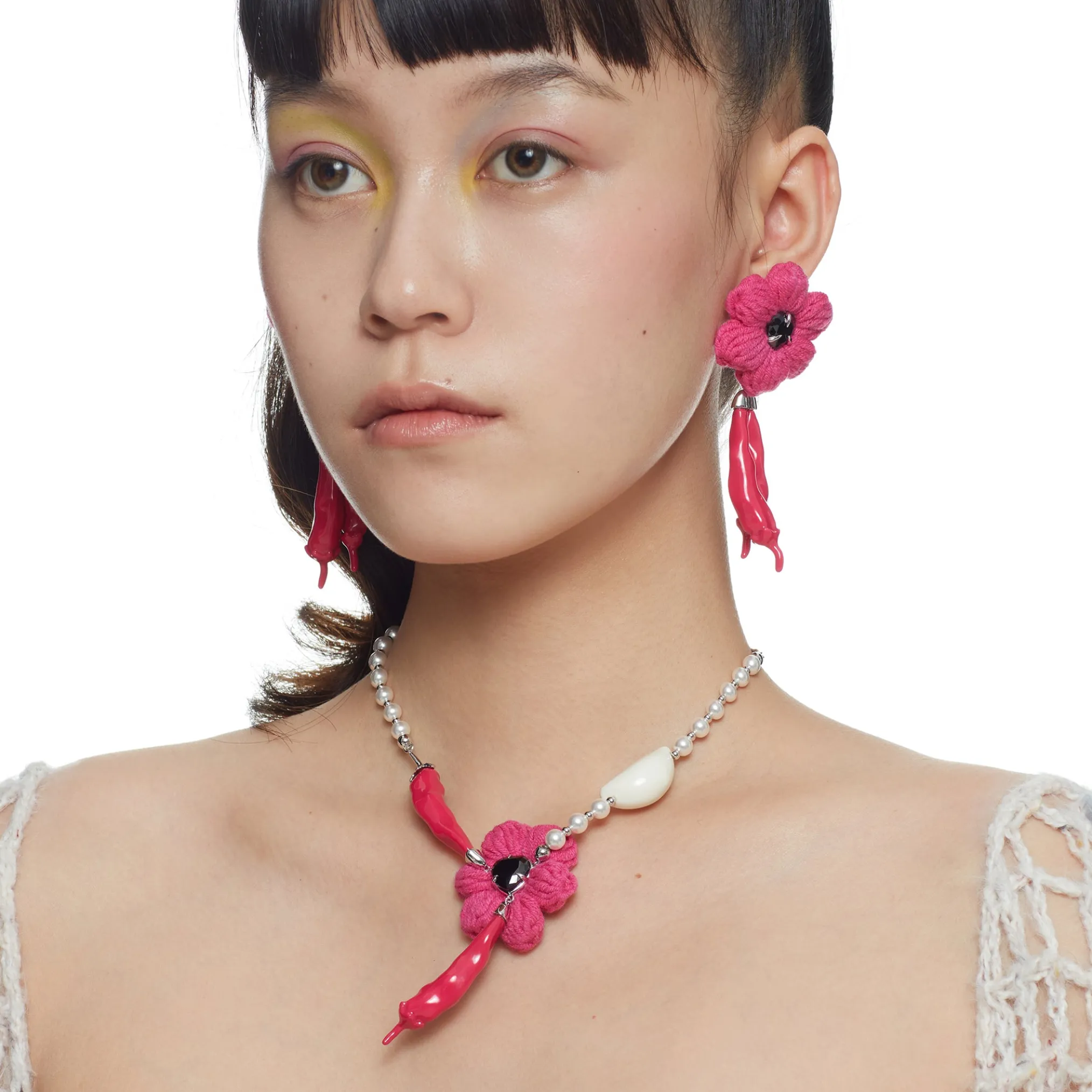 YVMIN X Cacien / Heart Gem Chili Pearl Necklace