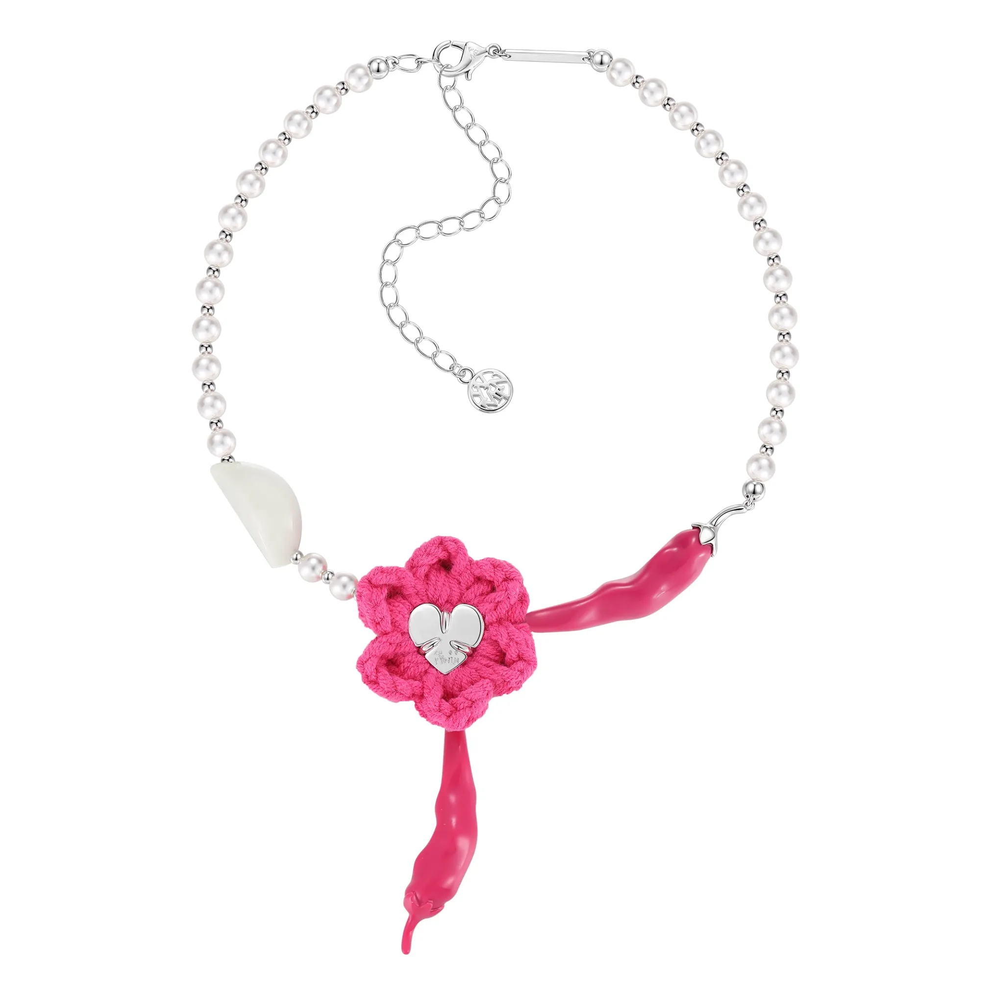YVMIN X Cacien / Heart Gem Chili Pearl Necklace