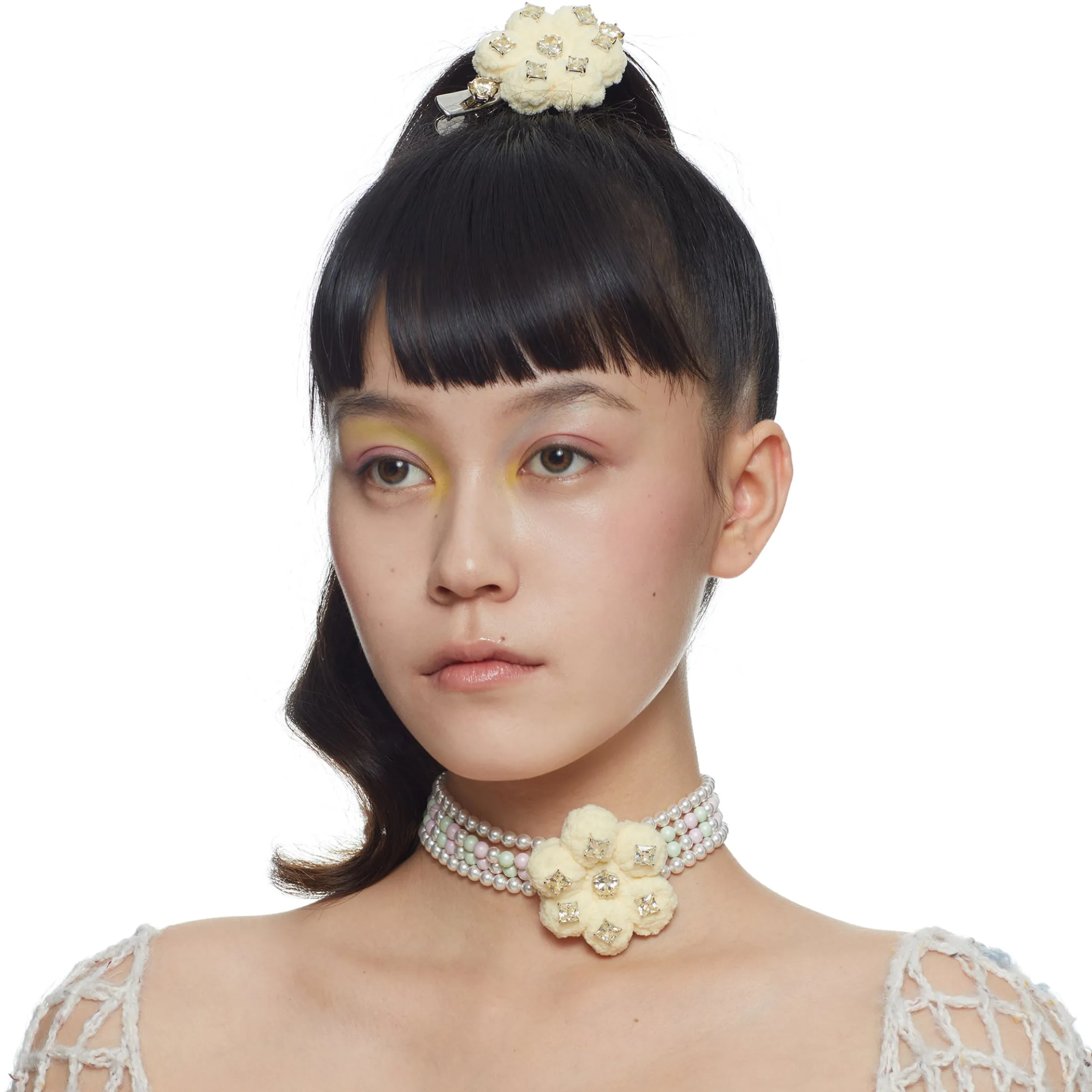 YVMIN X Cacien / Plush Garlic Flower Hair Clip