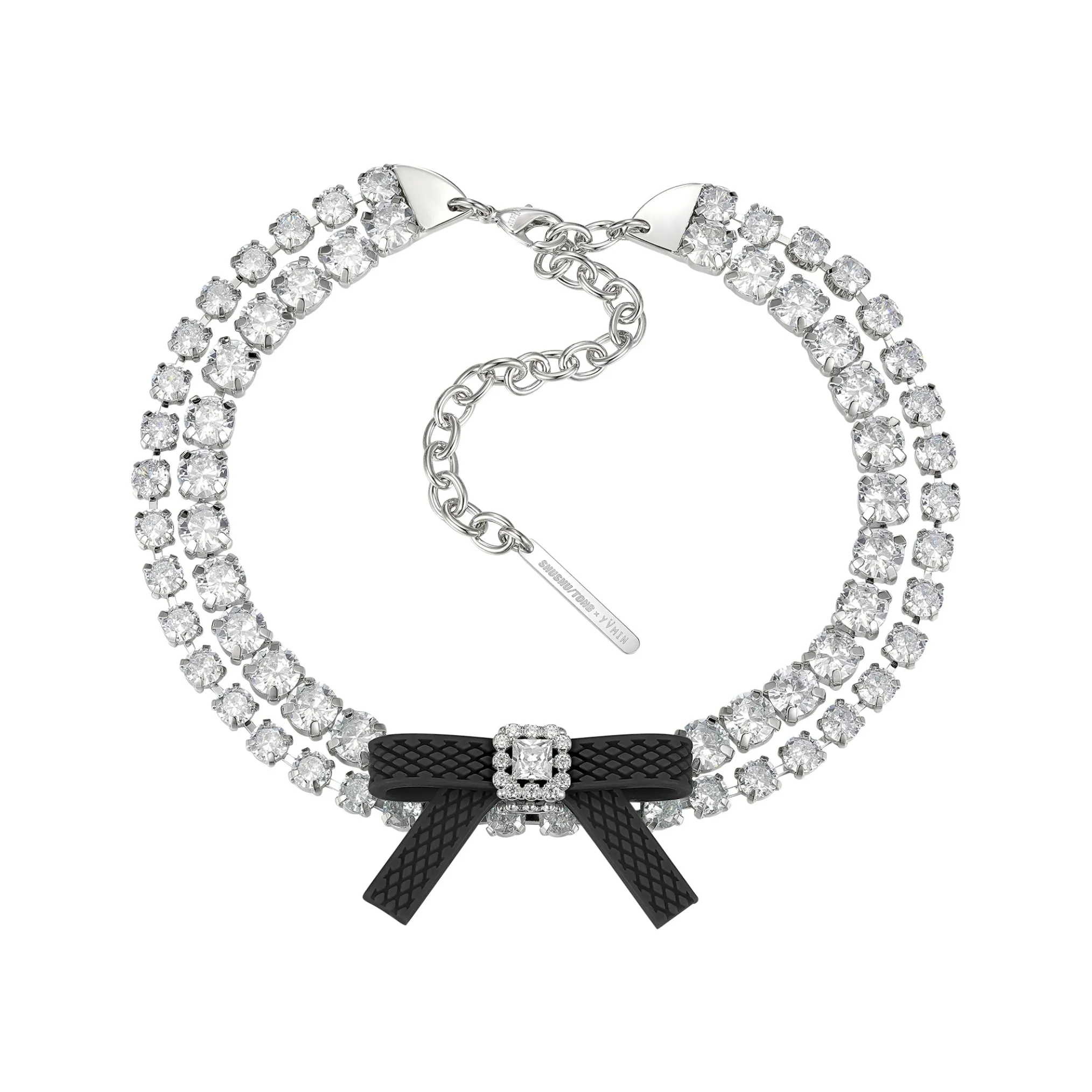YVMIN X SHUSHUTONG / Rubber Bow Gemstone Necklace