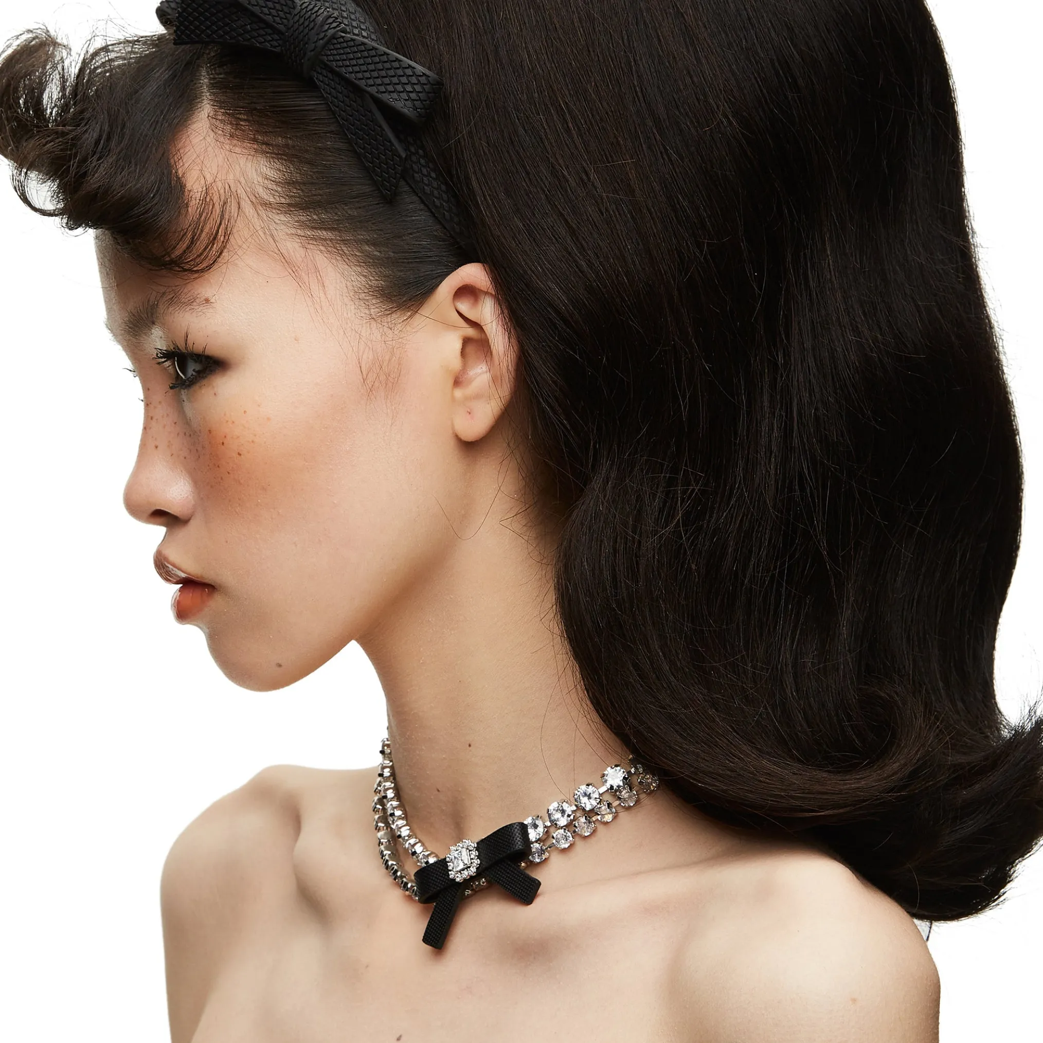 YVMIN X SHUSHUTONG / Rubber Bow Gemstone Necklace