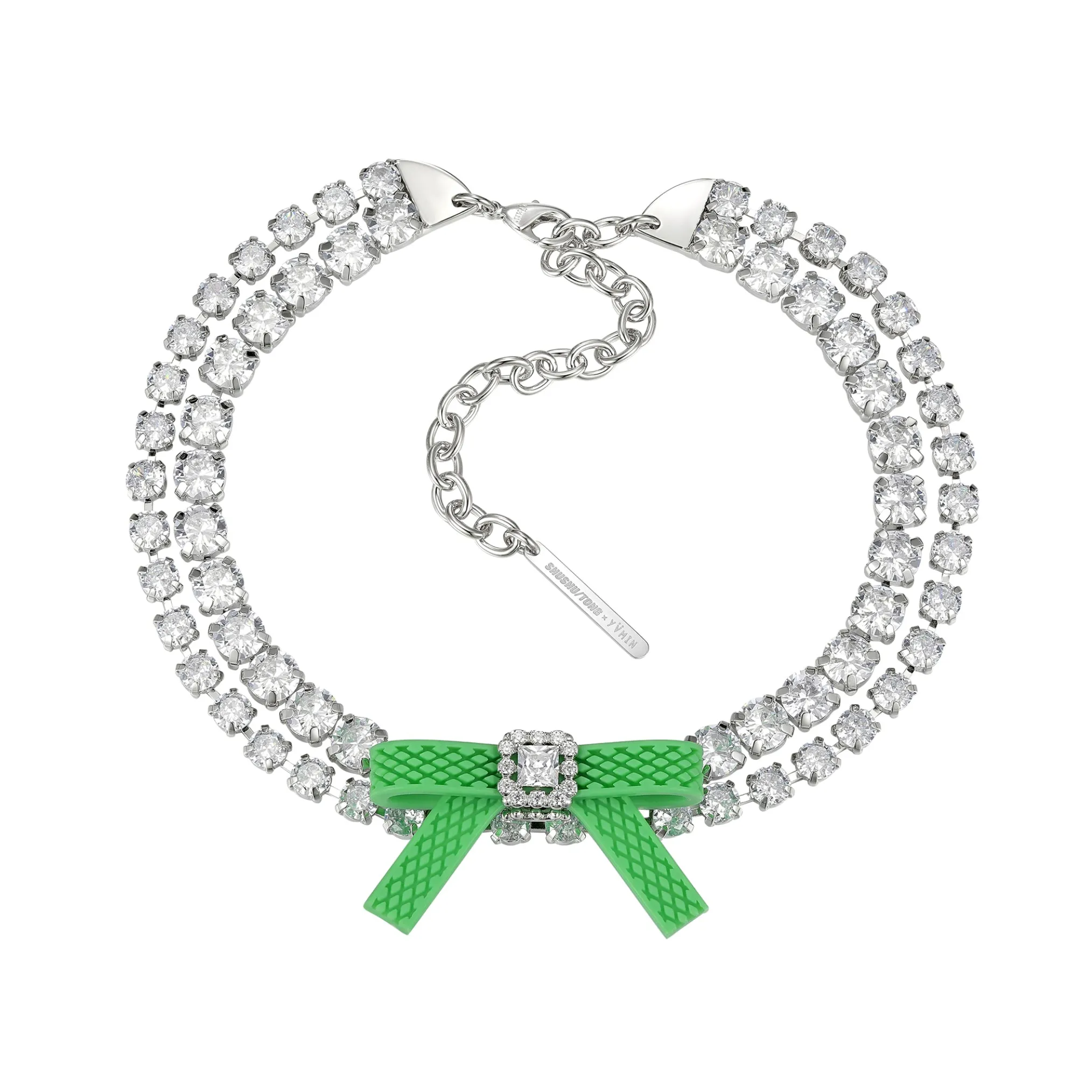YVMIN X SHUSHUTONG / Rubber Bow Gemstone Necklace