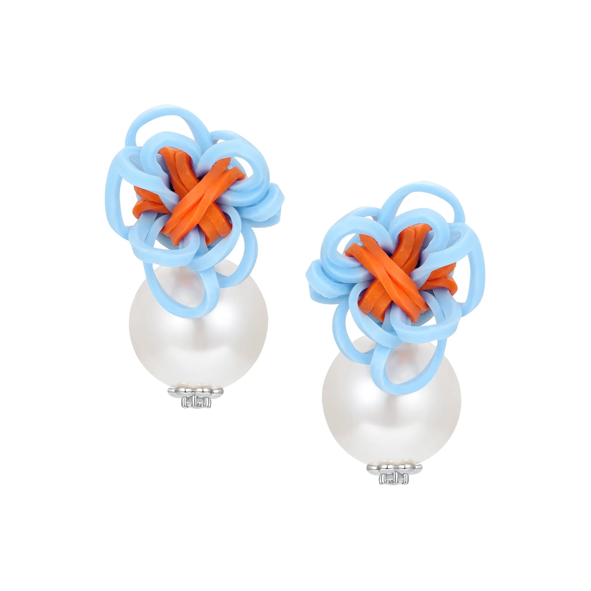 YVMIN X SHUSHUTONG / Rubber Band Flower Pearl Earring