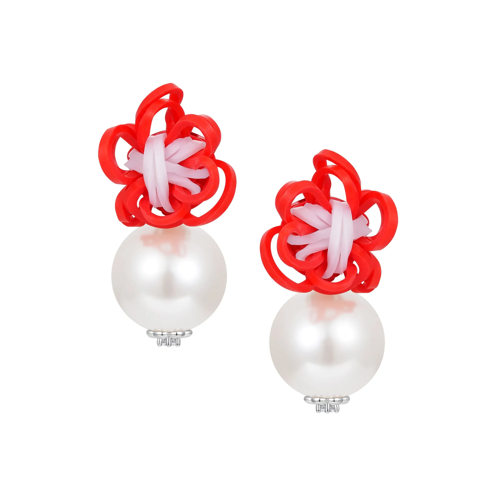 YVMIN X SHUSHUTONG / Rubber Band Flower Pearl Earring