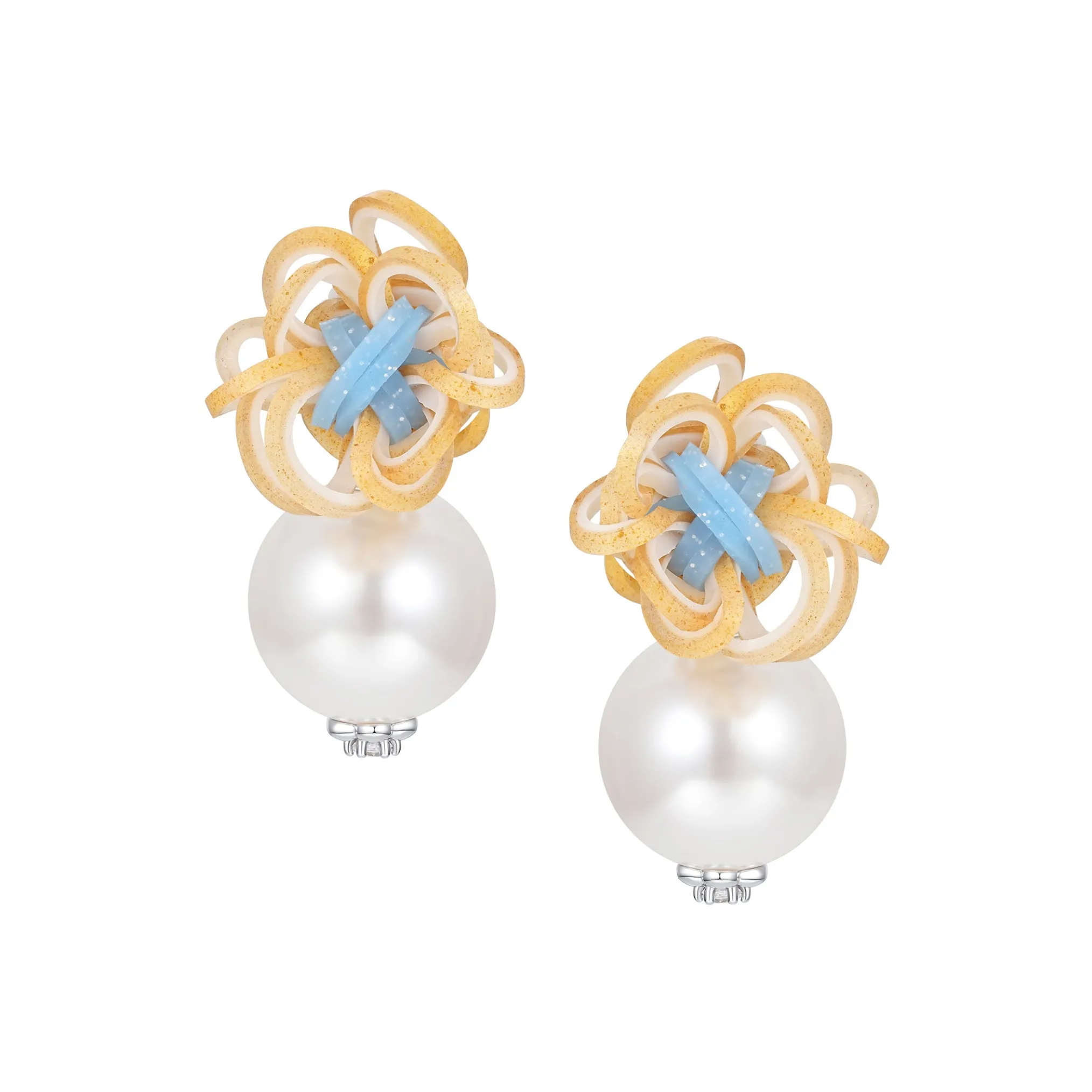 YVMIN X SHUSHUTONG / Rubber Band Flower Pearl Earring