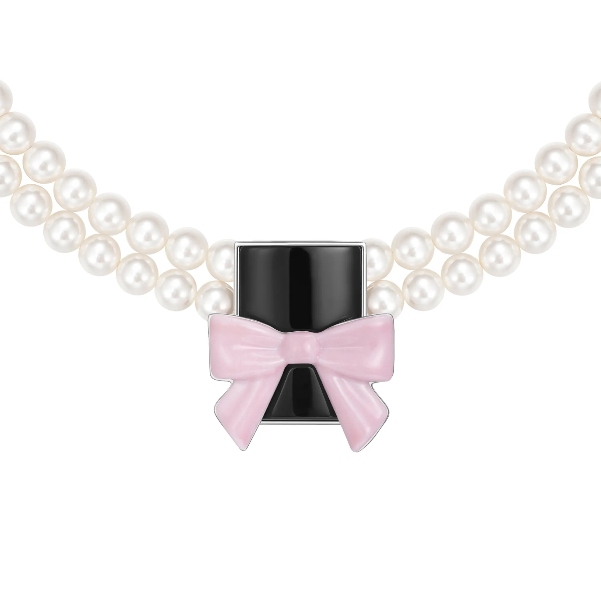 YVMIN X SHUSHUTONG / Square Bowknot Pearl Necklace
