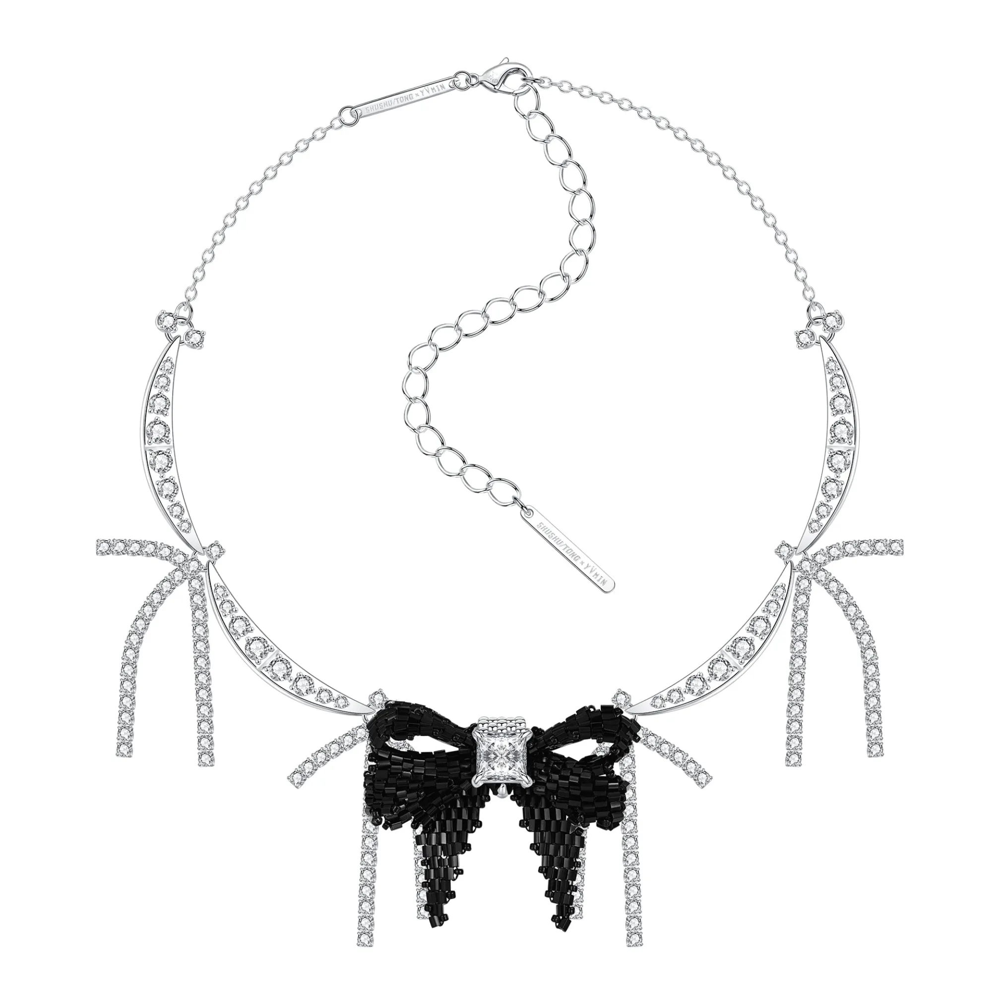 YVMIN X SHUSHUTONG / Tassels Chain Braided Bow Necklace