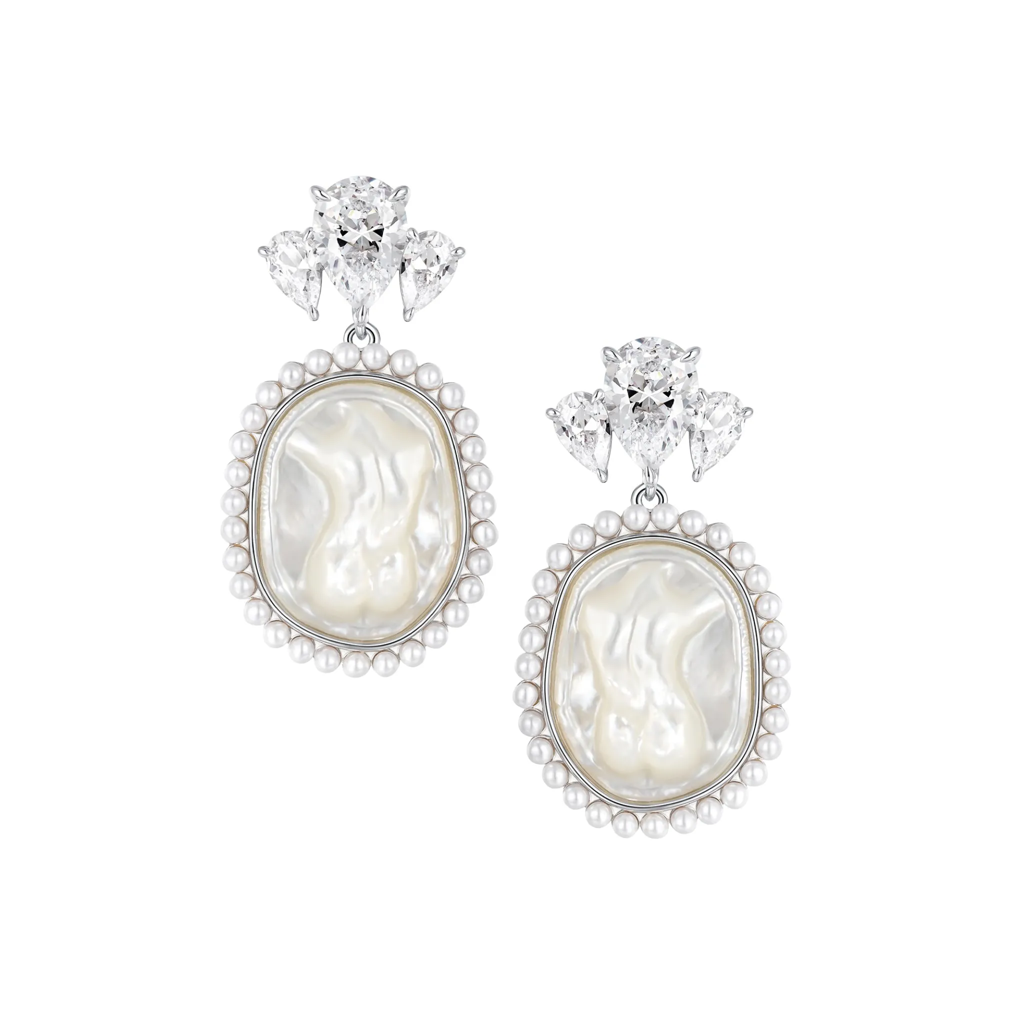 YVMIN X SHUSHUTONG / Shell Sculpture Back Pearl Earrings
