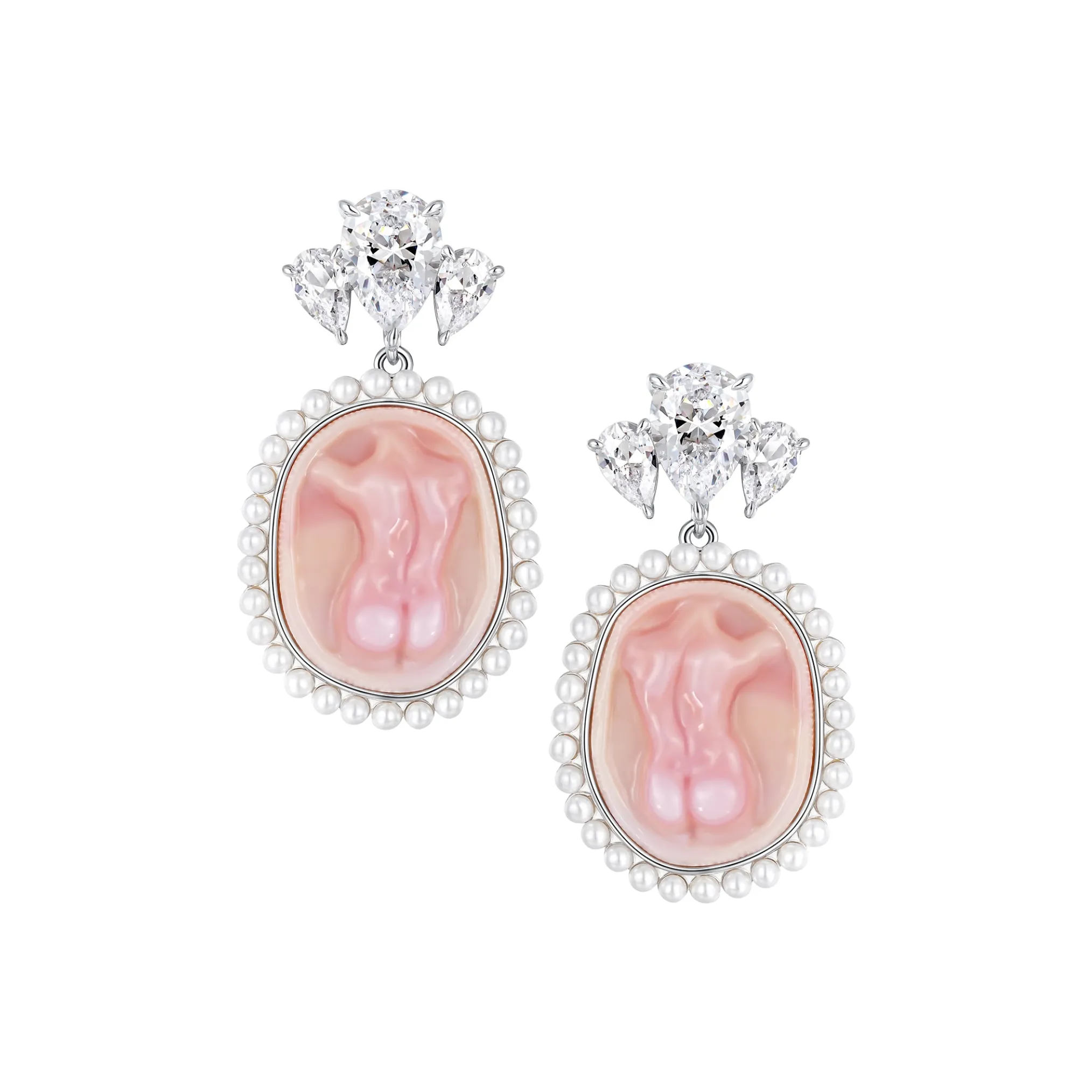 YVMIN X SHUSHUTONG / Shell Sculpture Back Pearl Earrings