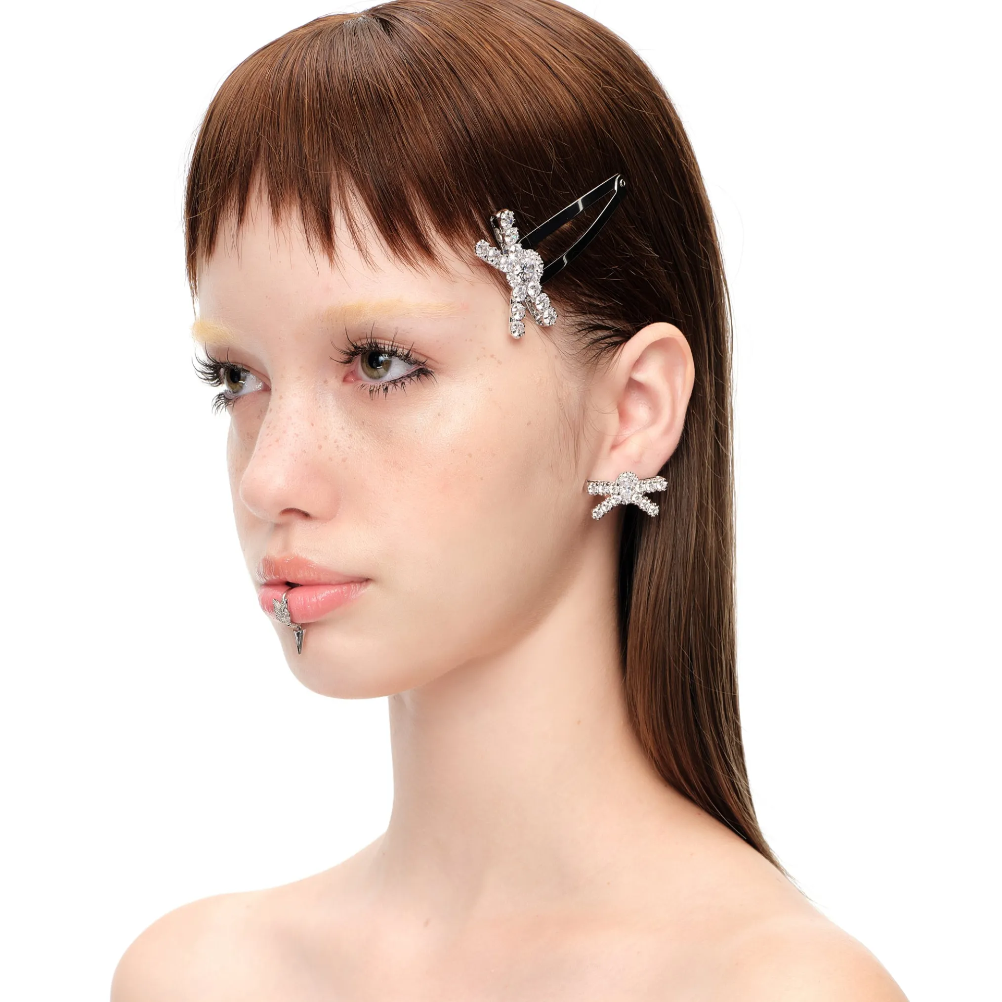 YVMIN X SHUSHUTONG / Pave Gemstone Bow Hair Pin