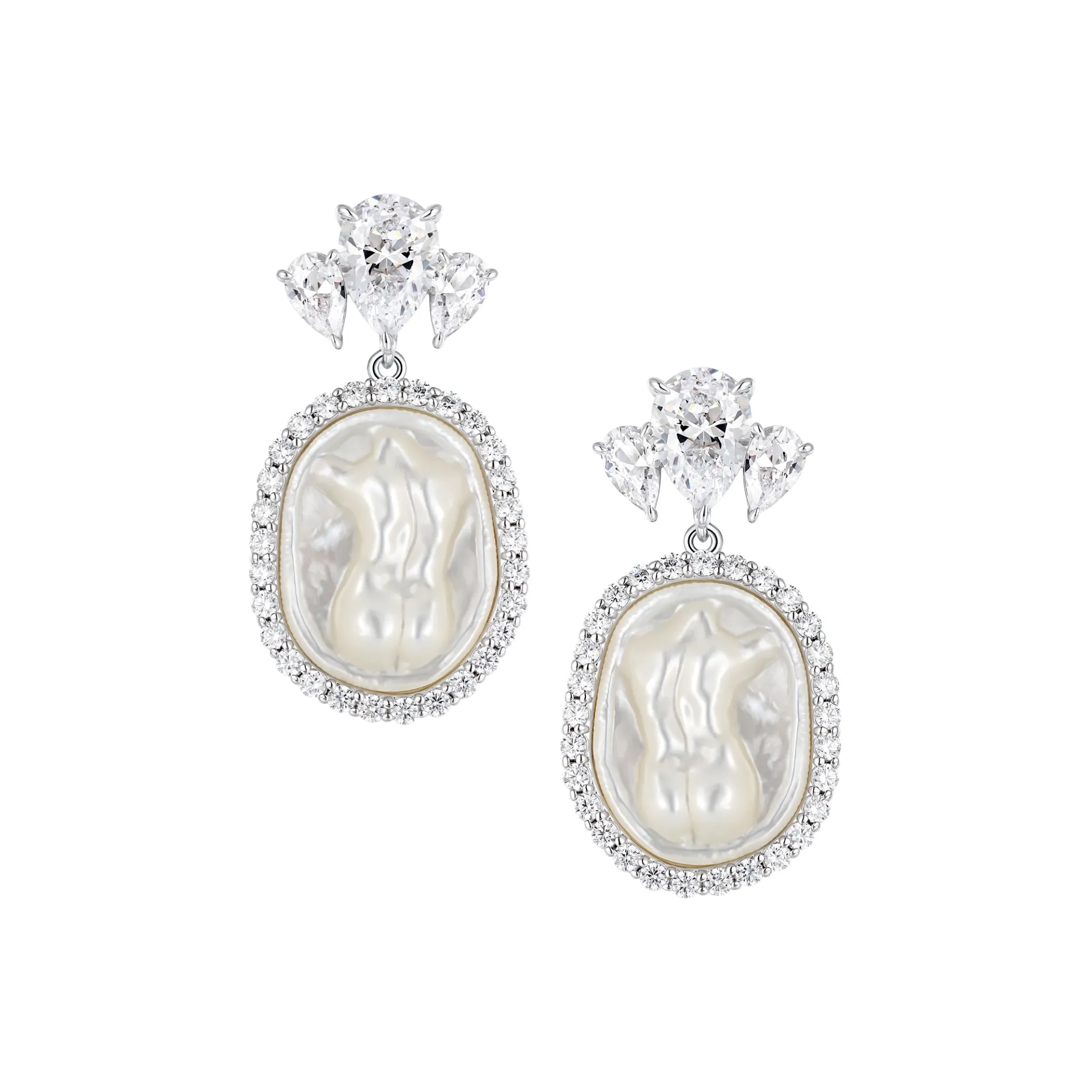 YVMIN X SHUSHUTONG / Shell Sculpture Back Gemstone Earrings