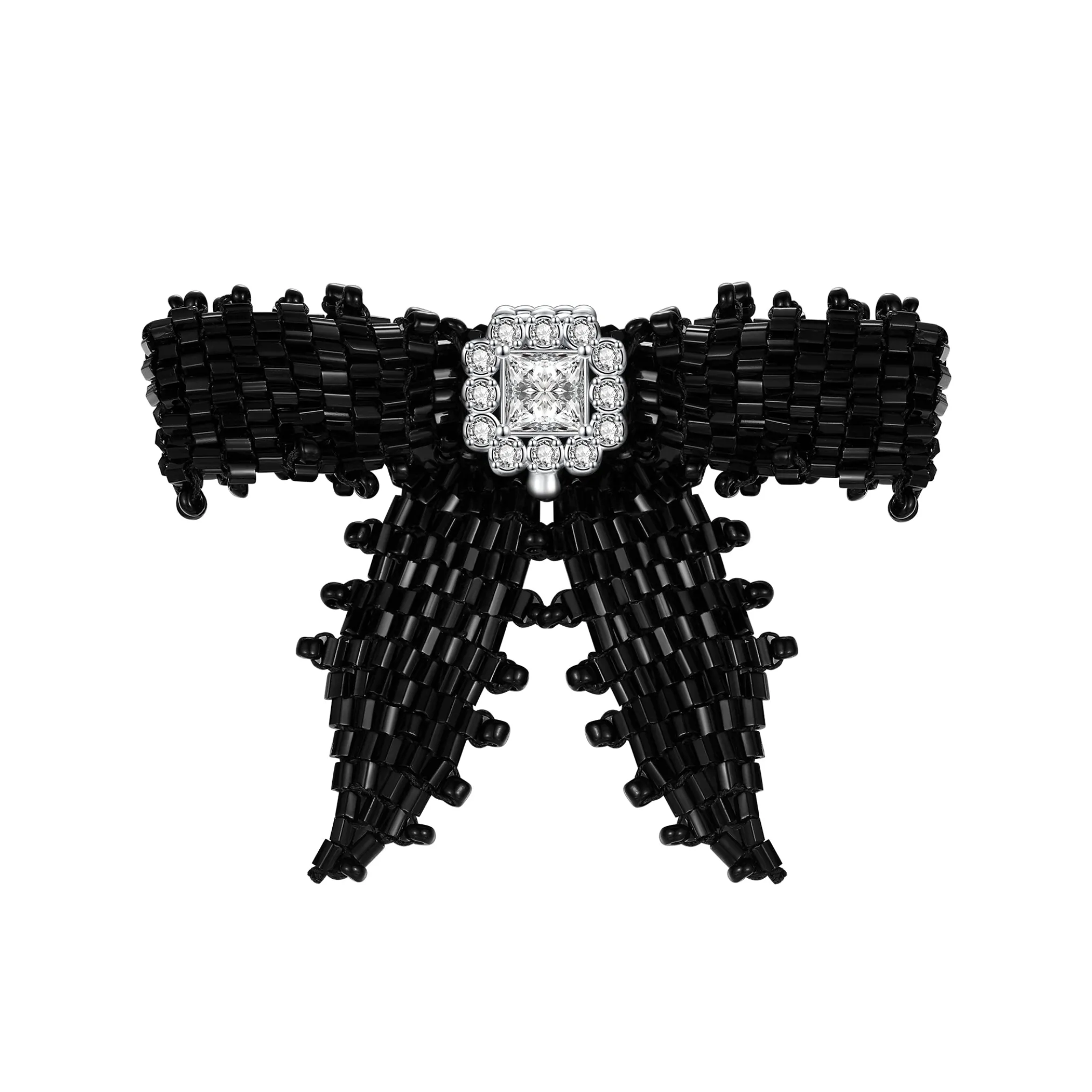 YVMIN X SHUSHUTONG / Square Gemstone Braided Bow Earring