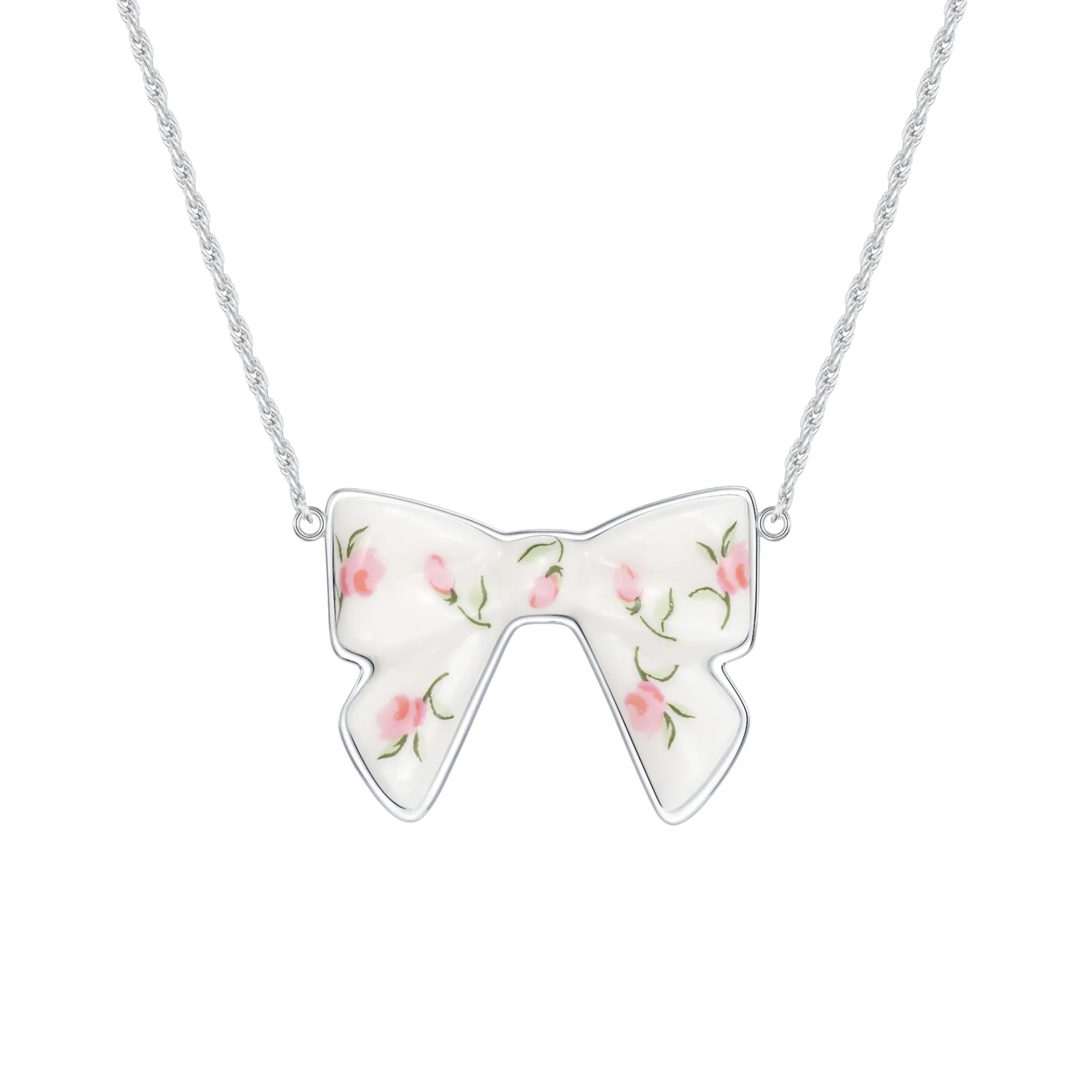 YVMIN X SHUSHUTONG / Double Side Ceramic Bowknot Necklace