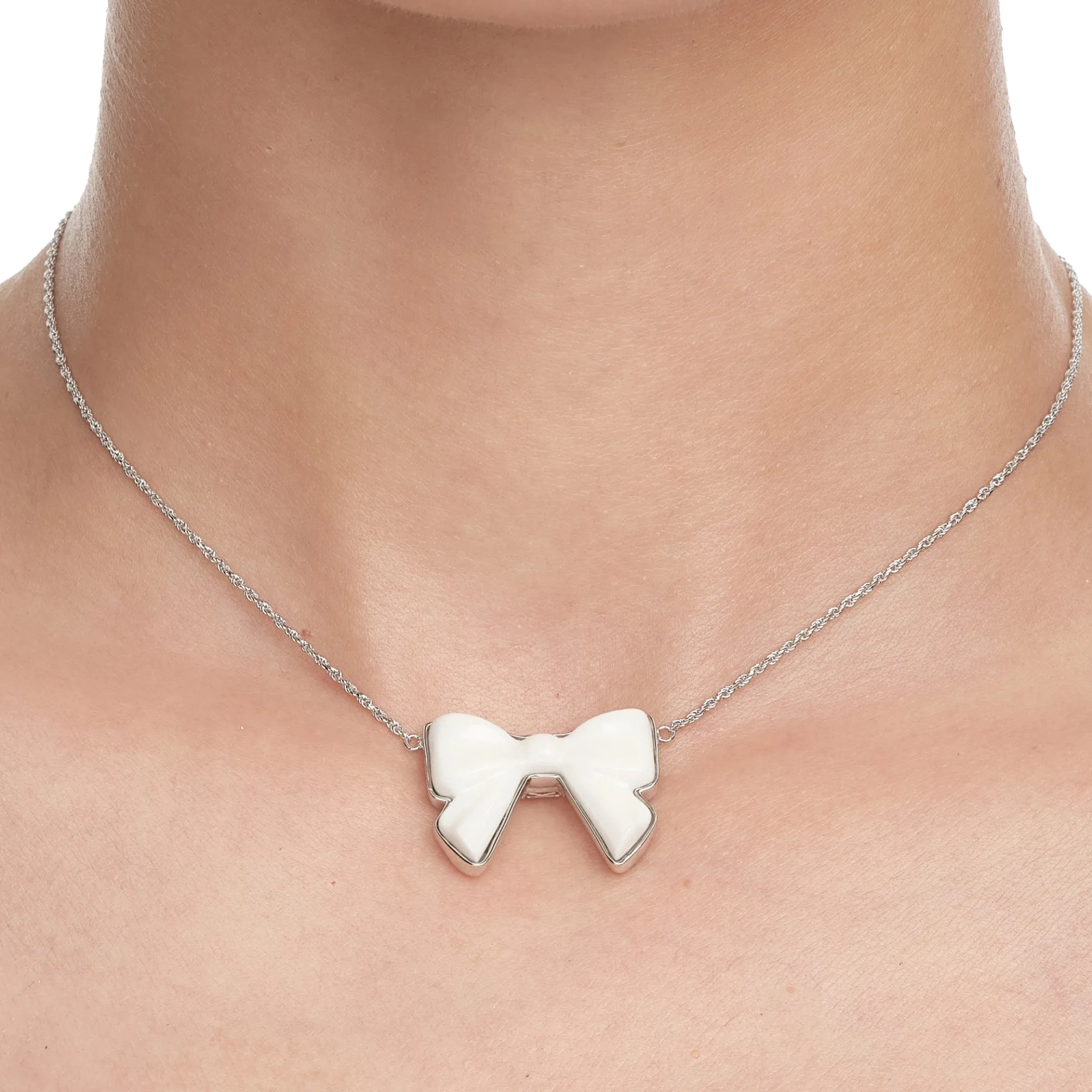 YVMIN X SHUSHUTONG / Double Side Ceramic Bowknot Necklace
