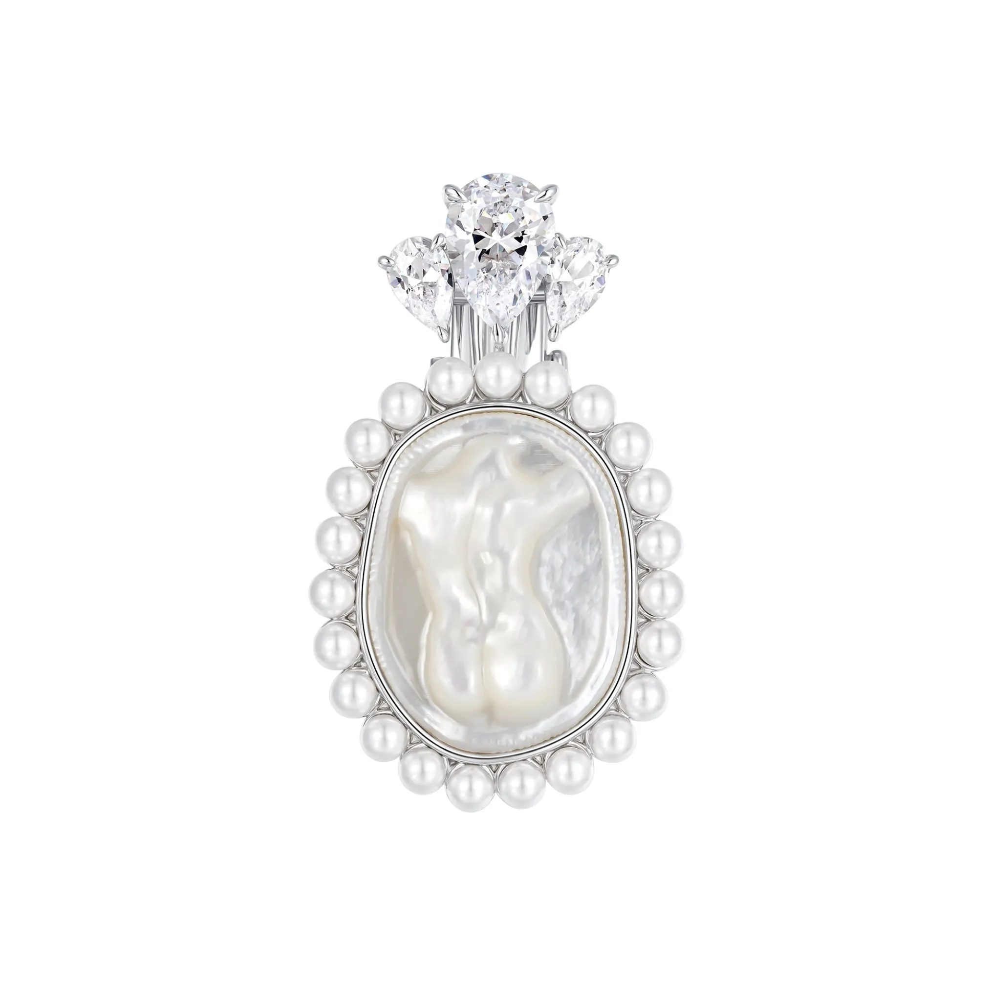 YVMIN X SHUSHUTONG / Shell Sculpture Back Pearl Hair Pin