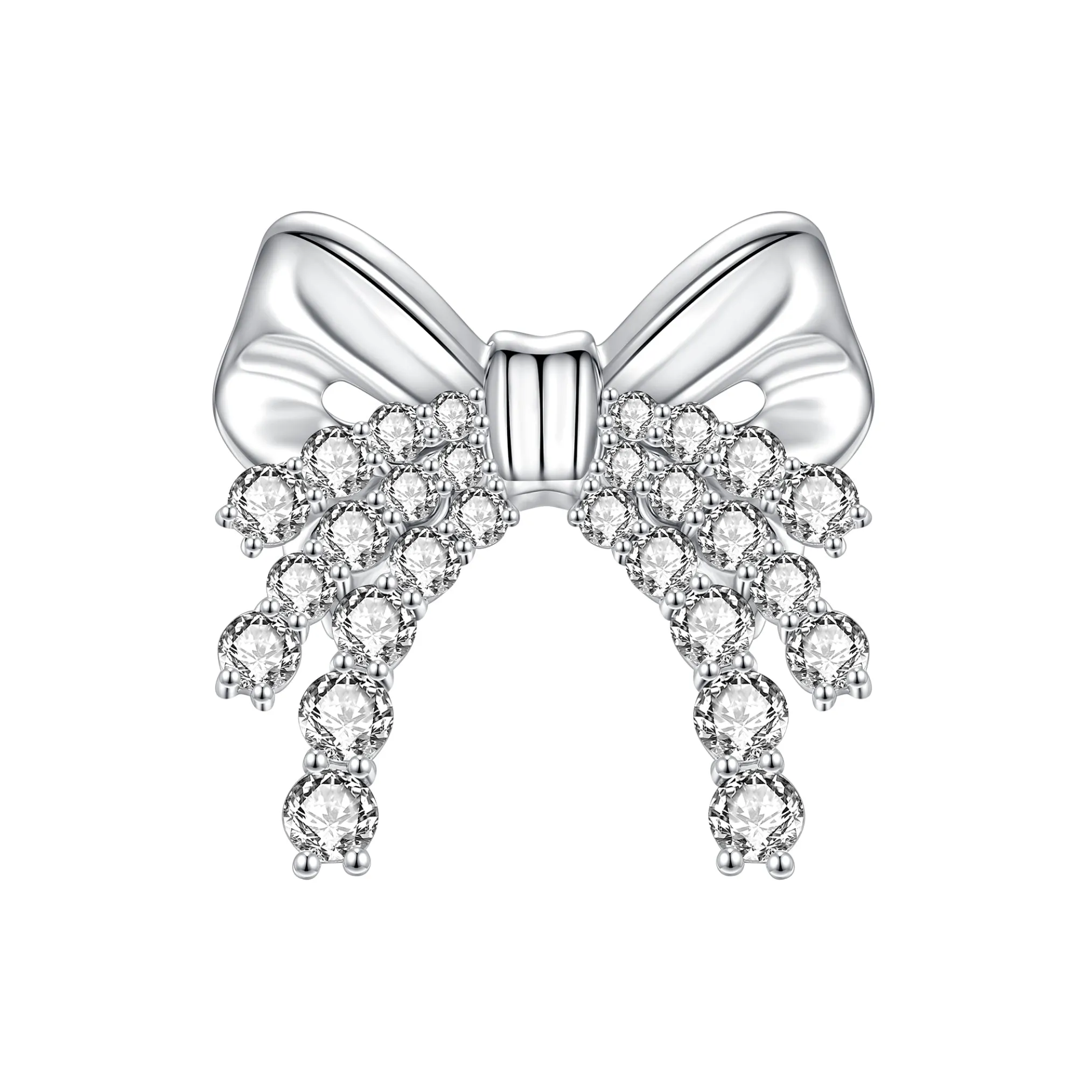 YVMIN X SHUSHUTONG / Layers Zircon Metal Bow Earrings