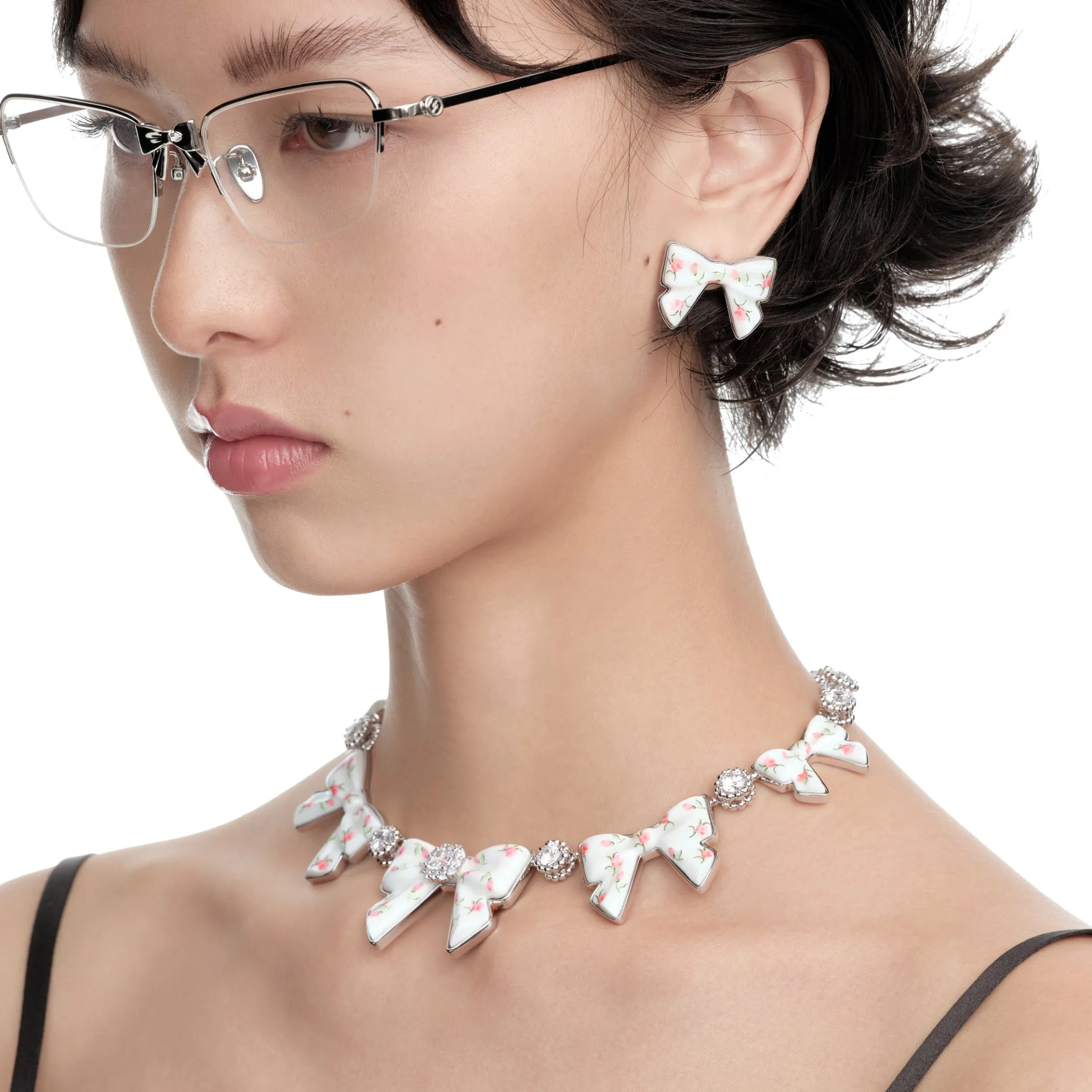 YVMIN X SHUSHUTONG / Ceramic Bowknot Gemstone Necklace