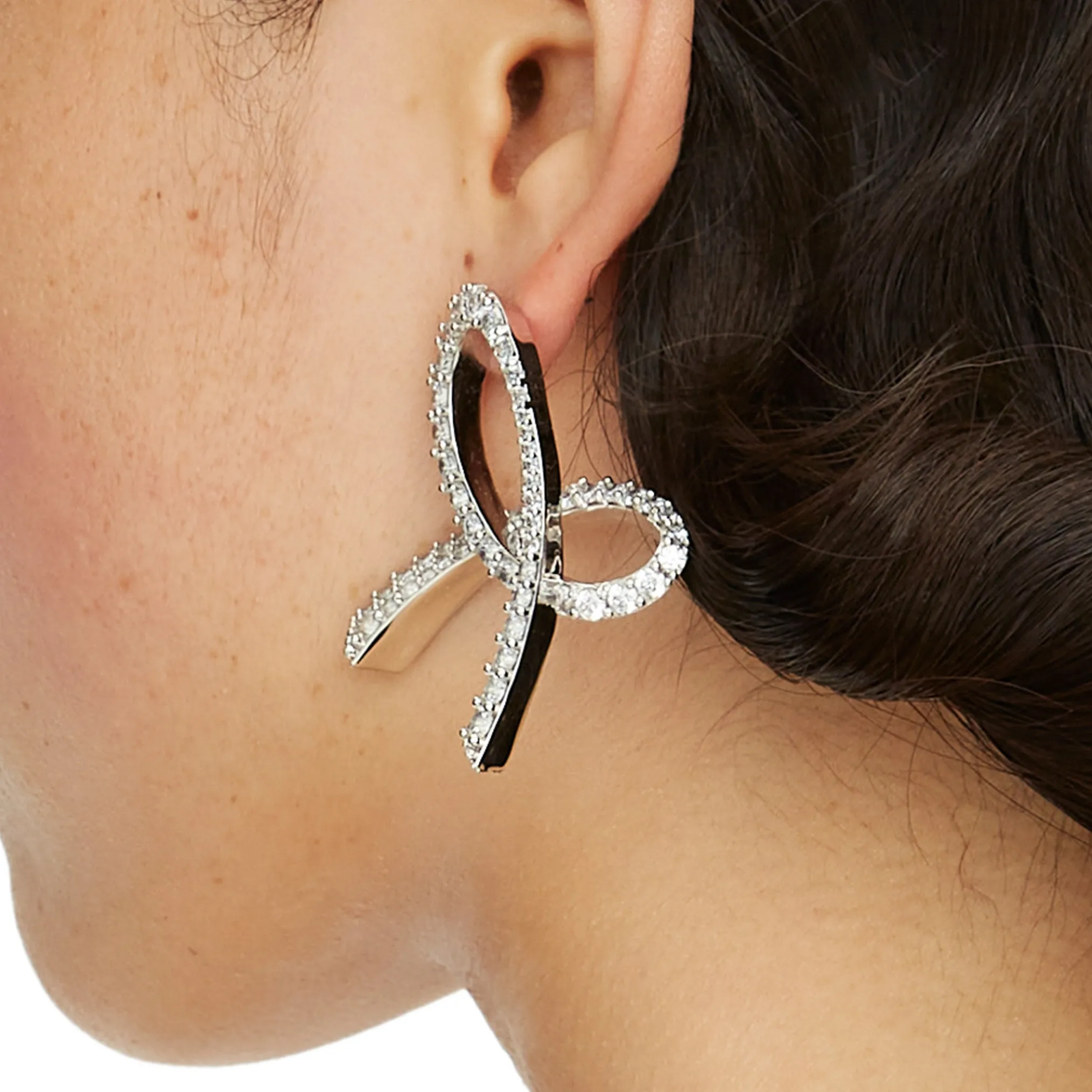 YVMIN X SHUSHUTONG / Pave Gemstone Bowknot Earring