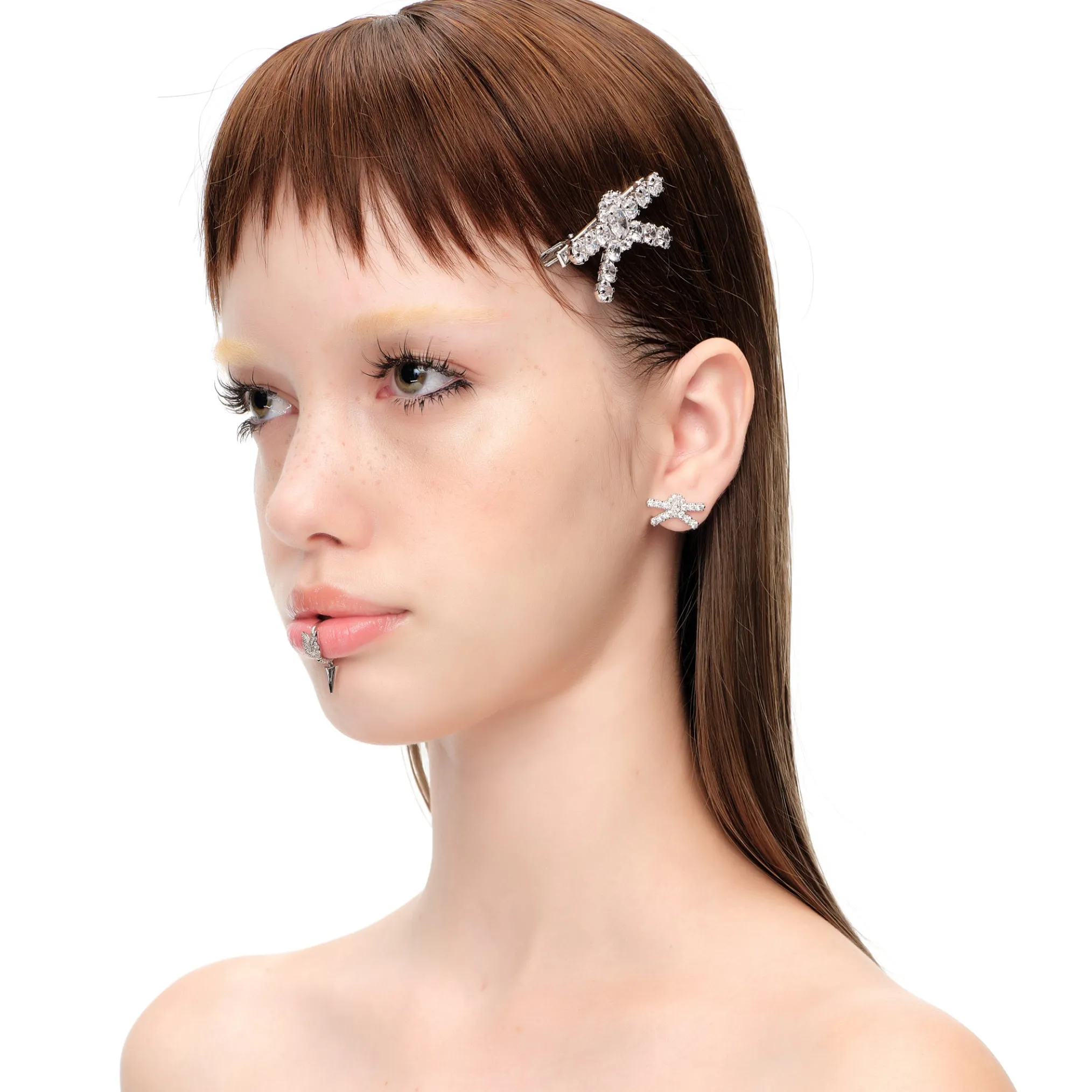 YVMIN X SHUSHUTONG / Pave Gemstone Bow Hair Pin