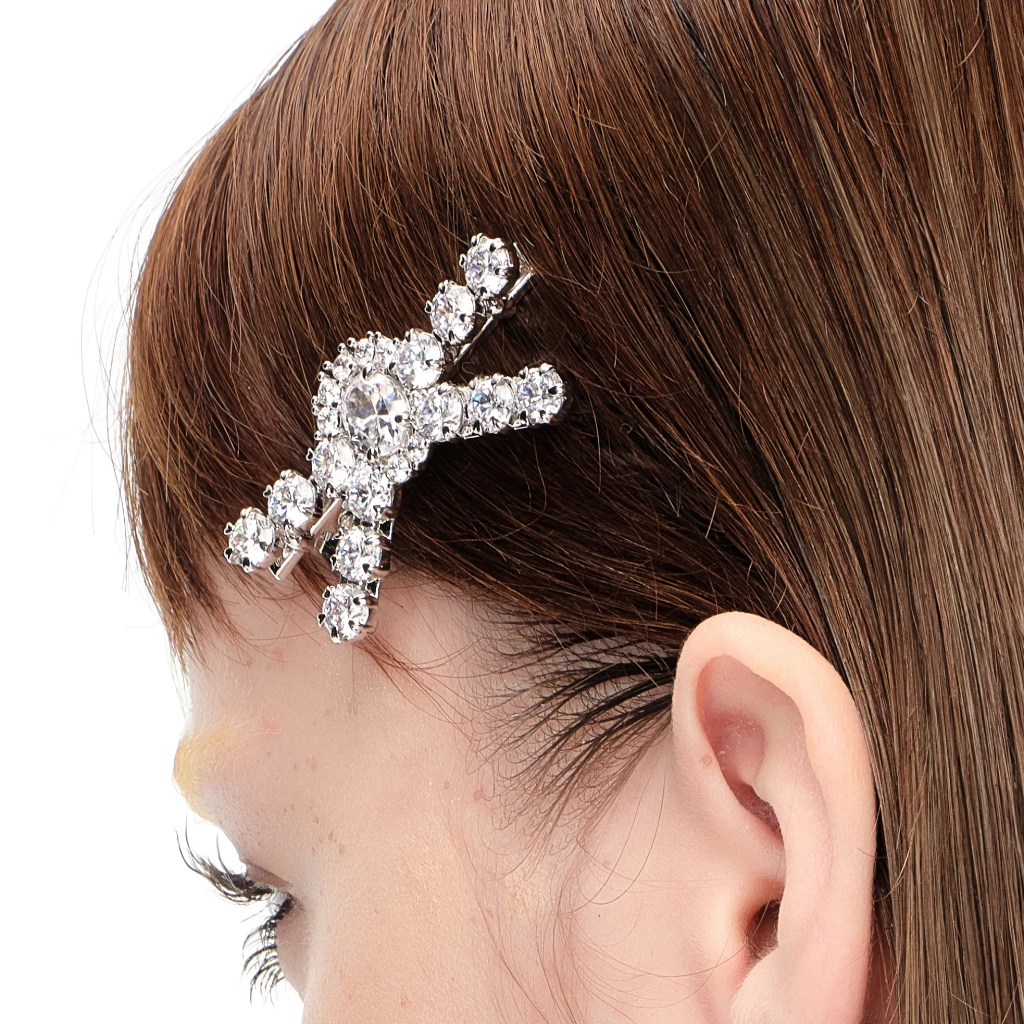 YVMIN X SHUSHUTONG / Pave Gemstone Bow Hair Pin