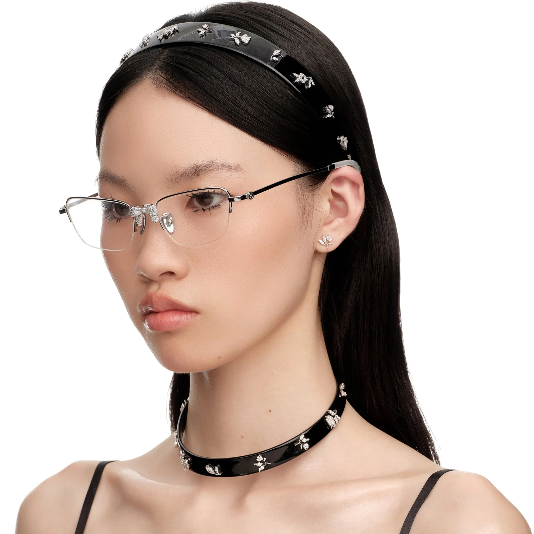 YVMIN X SHUSHUTONG / Zircon Floral Hair Band