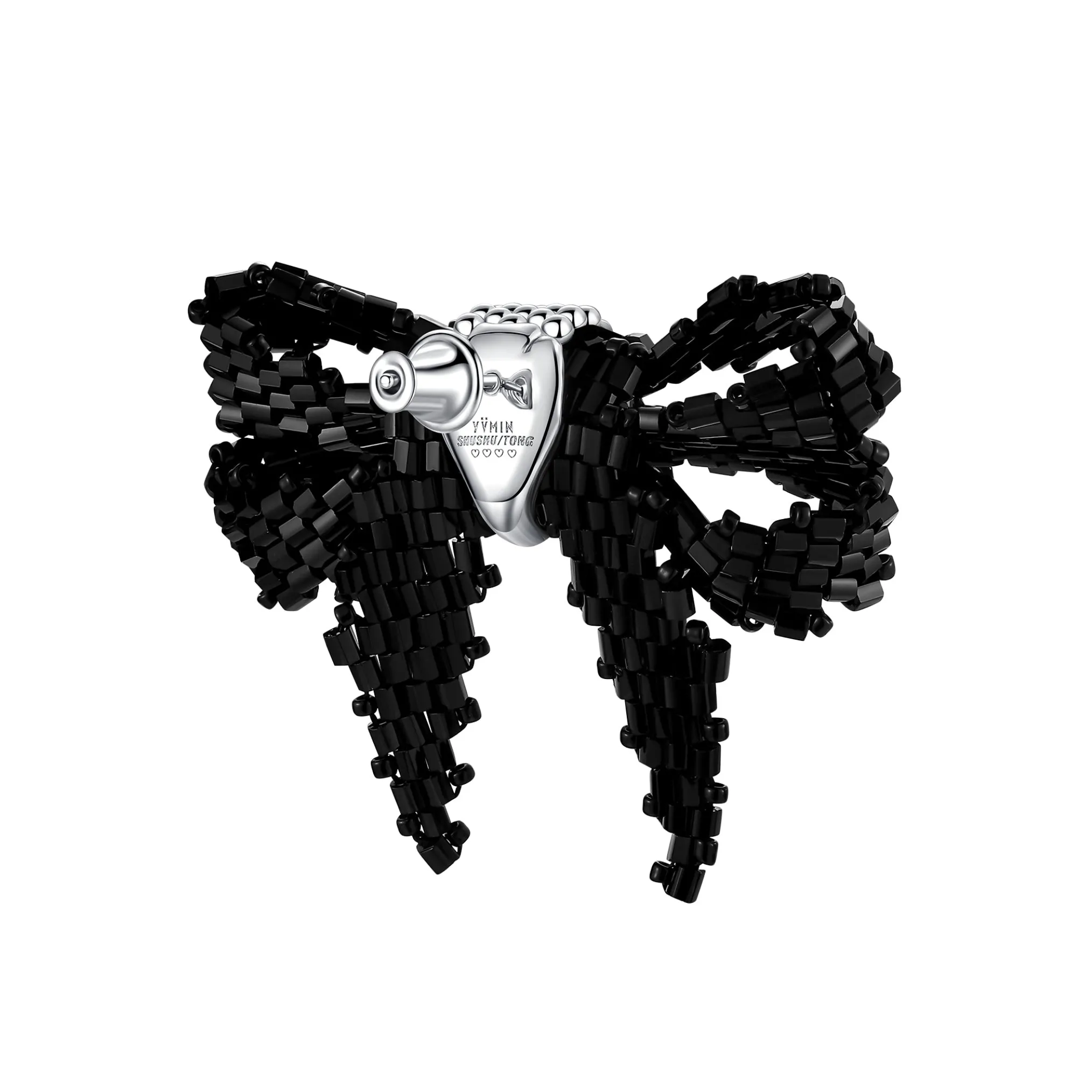 YVMIN X SHUSHUTONG / Square Gemstone Layers Braided Bow Earring