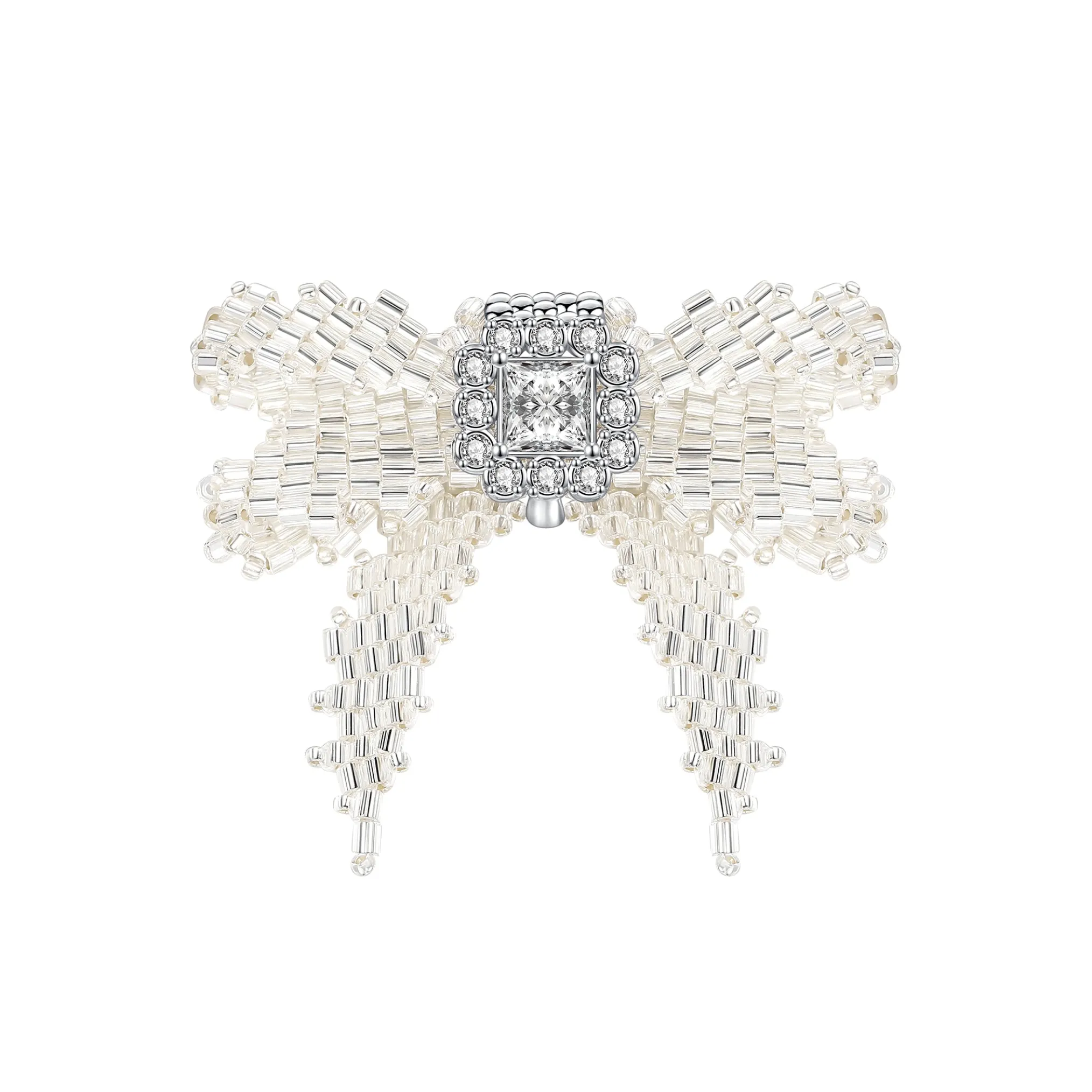 YVMIN X SHUSHUTONG / Square Gemstone Layers Braided Bow Earring