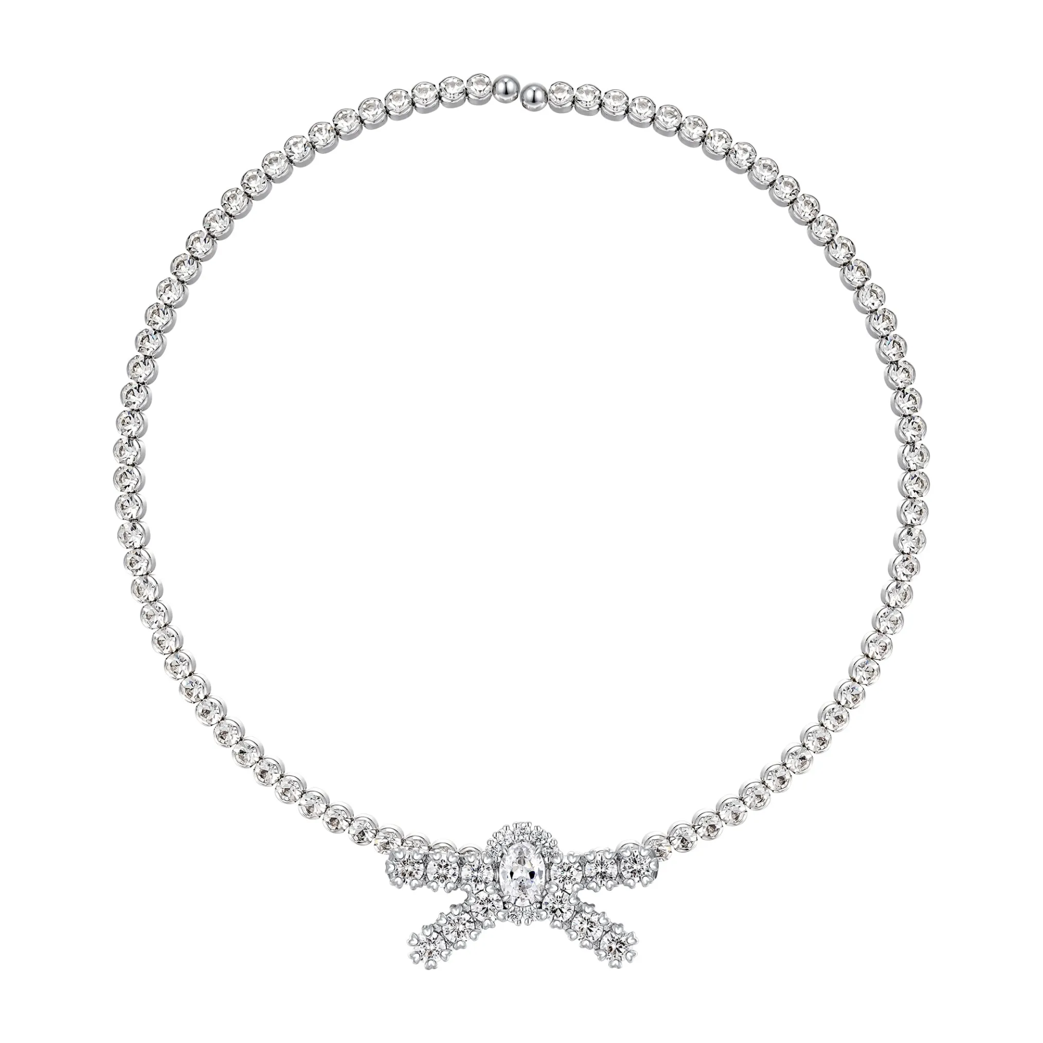 YVMIN X SHUSHUTONG / Gemstone Pave Bow Chocker