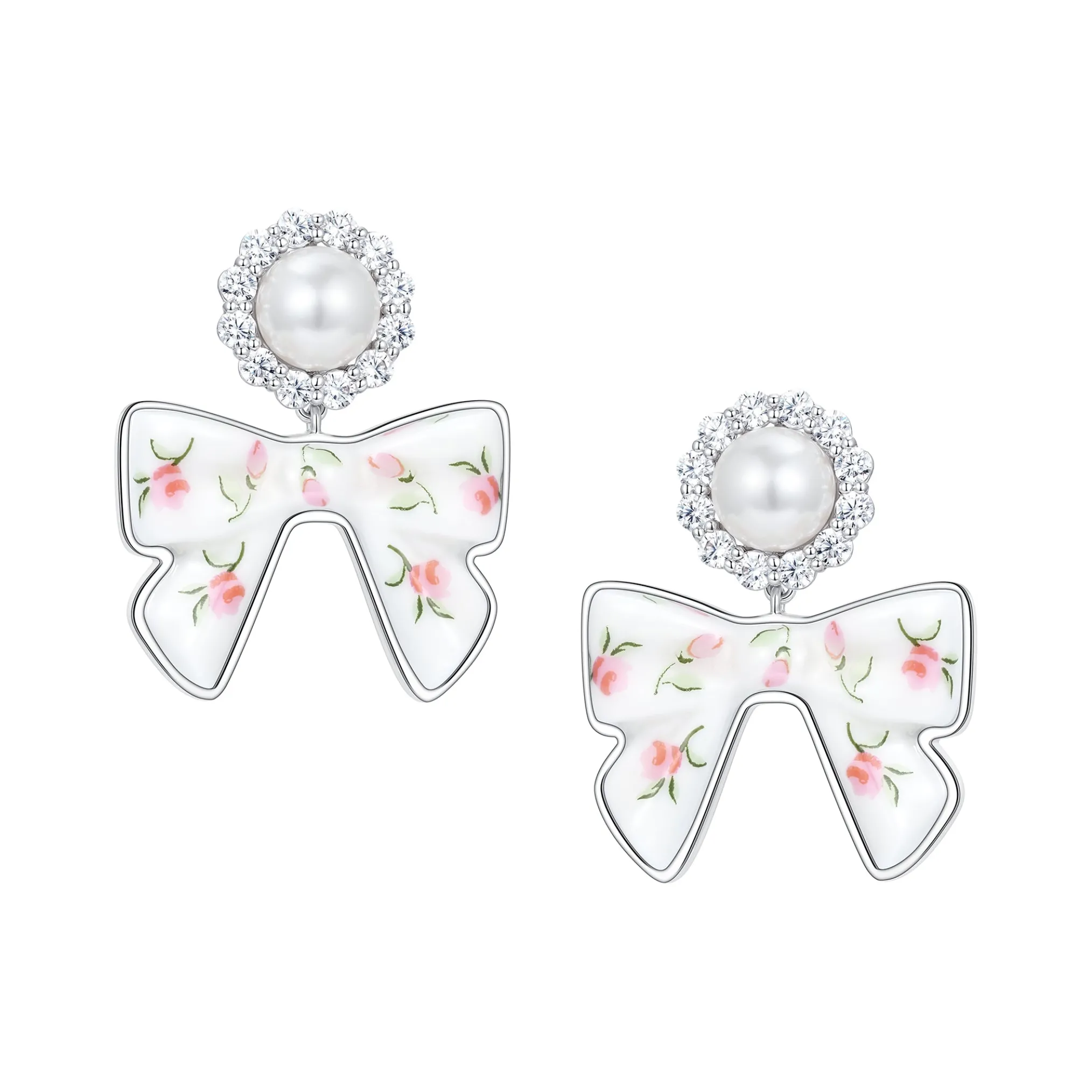 YVMIN X SHUSHUTONG / Ceramic Bowknot Pearl Earring