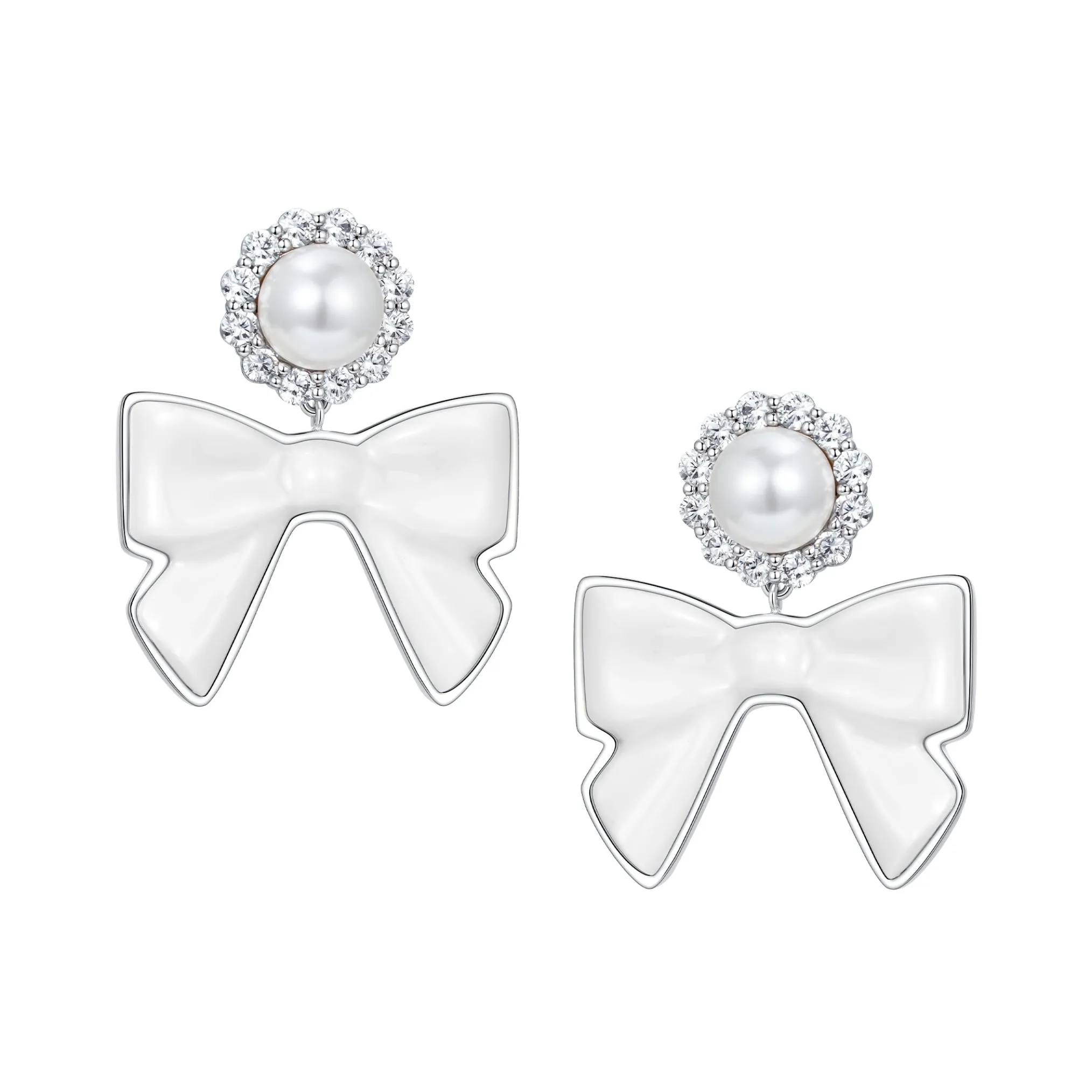 YVMIN X SHUSHUTONG / Ceramic Bowknot Pearl Earring