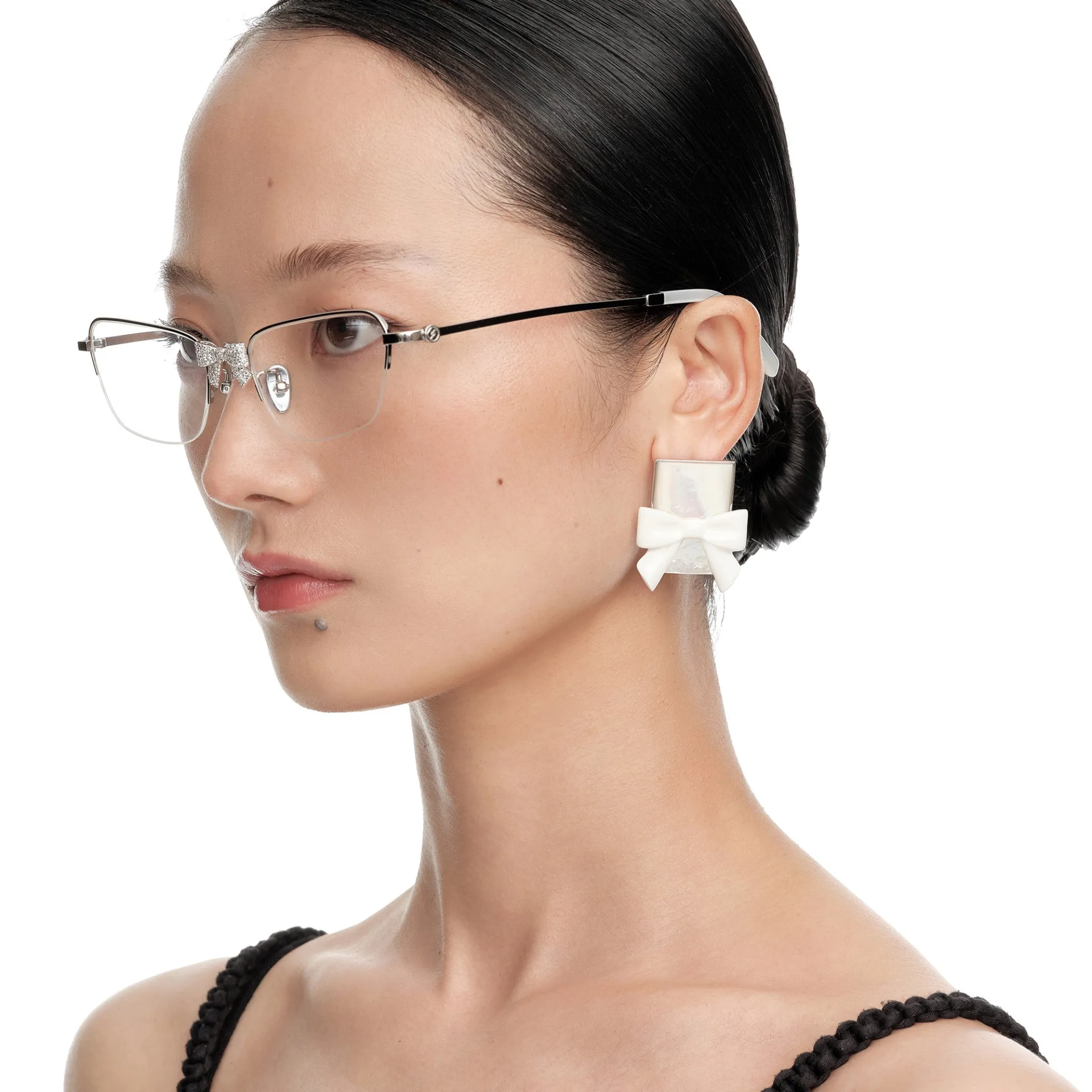 YVMIN X SHUSHUTONG / Natural Stone Square Bowknot Earring