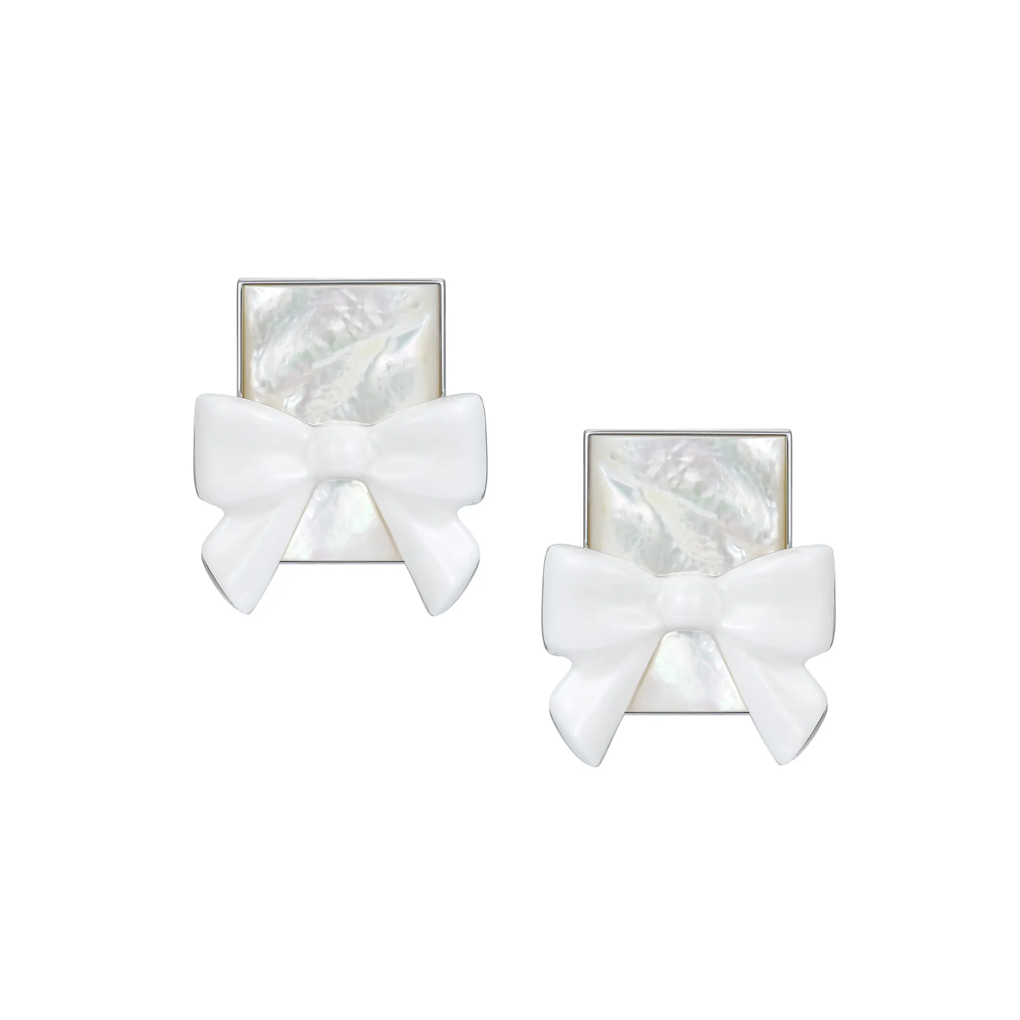 YVMIN X SHUSHUTONG / Natural Stone Square Bowknot Earring