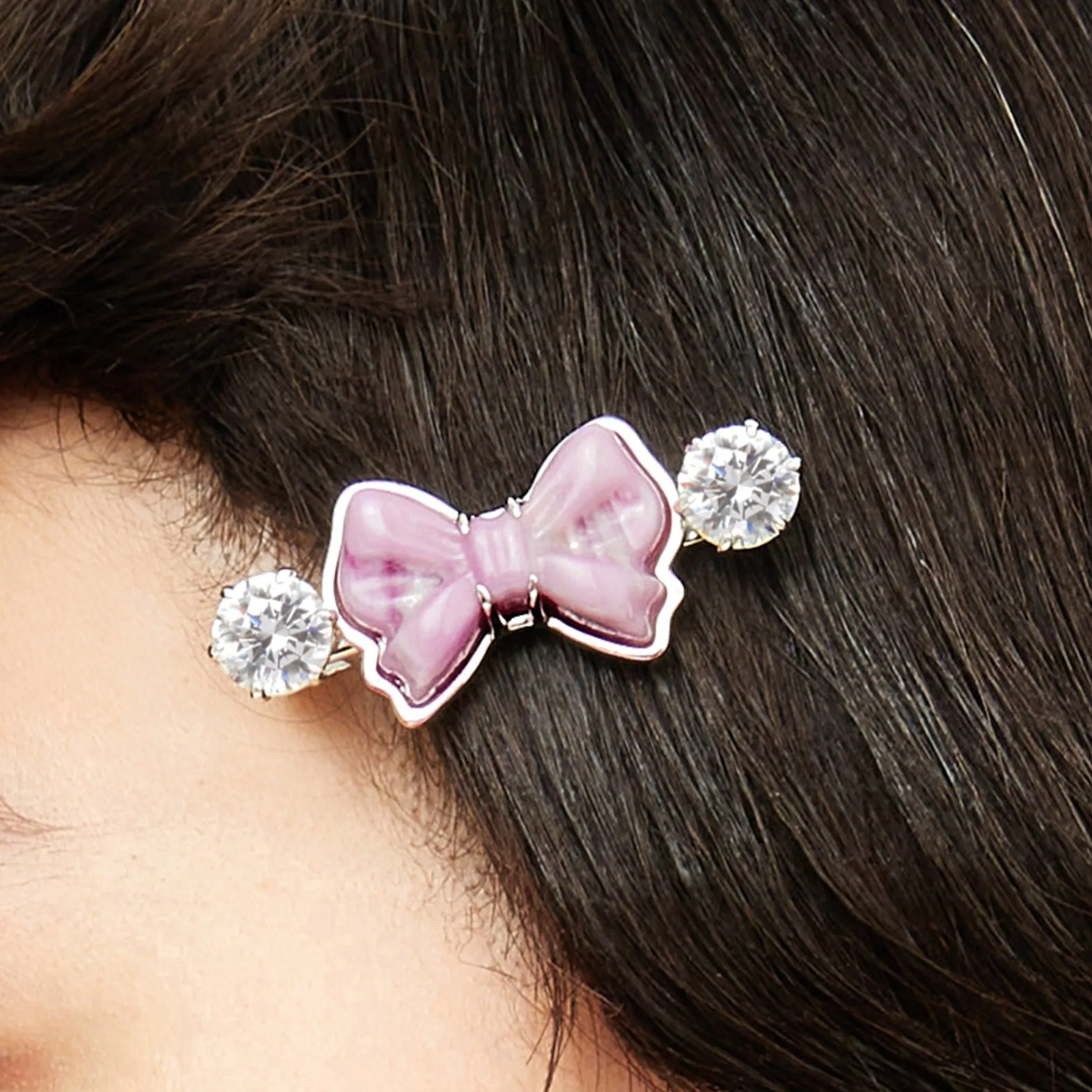 YVMIN X SHUSHUTONG / Double Jeweled Sculpture Bowknot Hair Clip