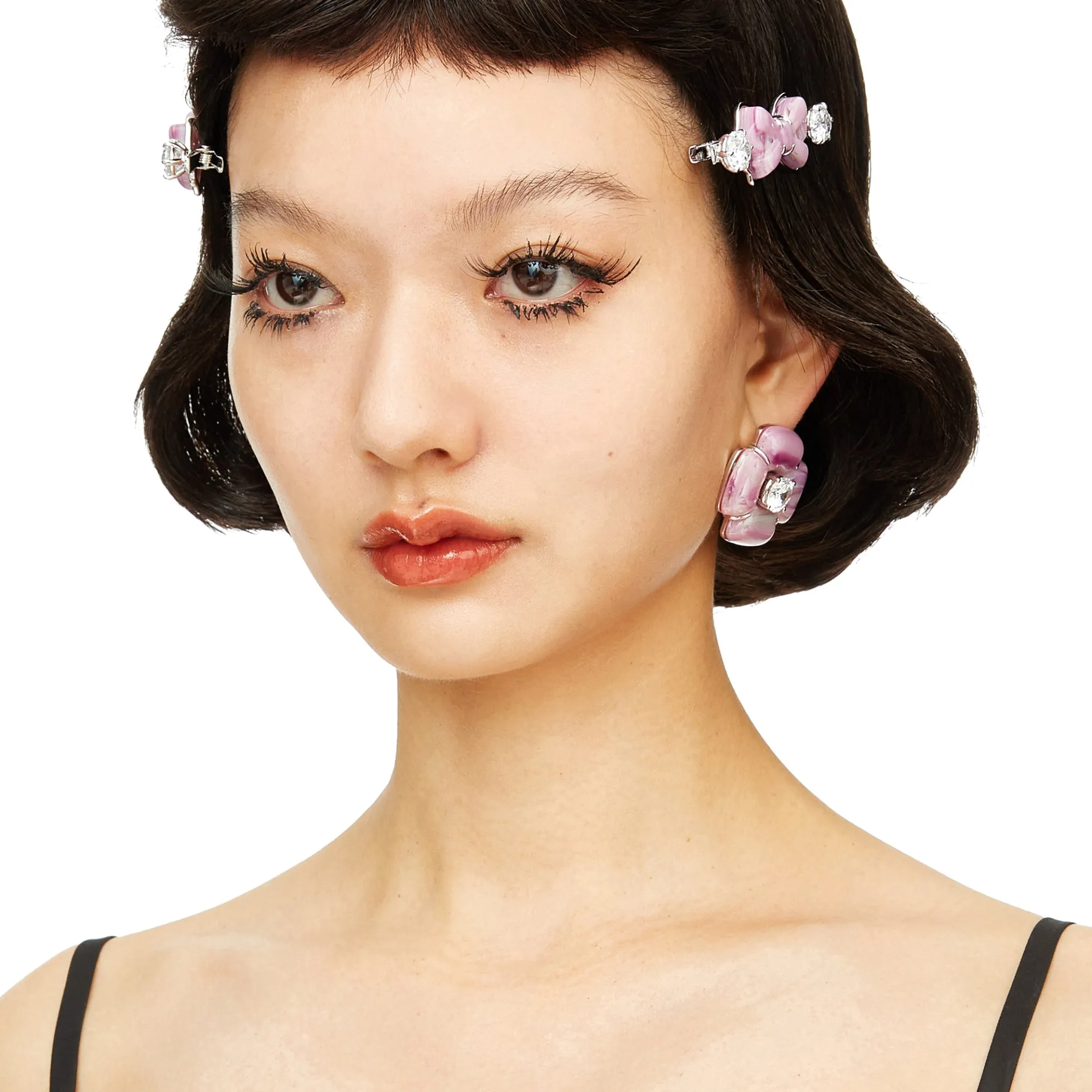 YVMIN X SHUSHUTONG / Double Jeweled Sculpture Bowknot Hair Clip