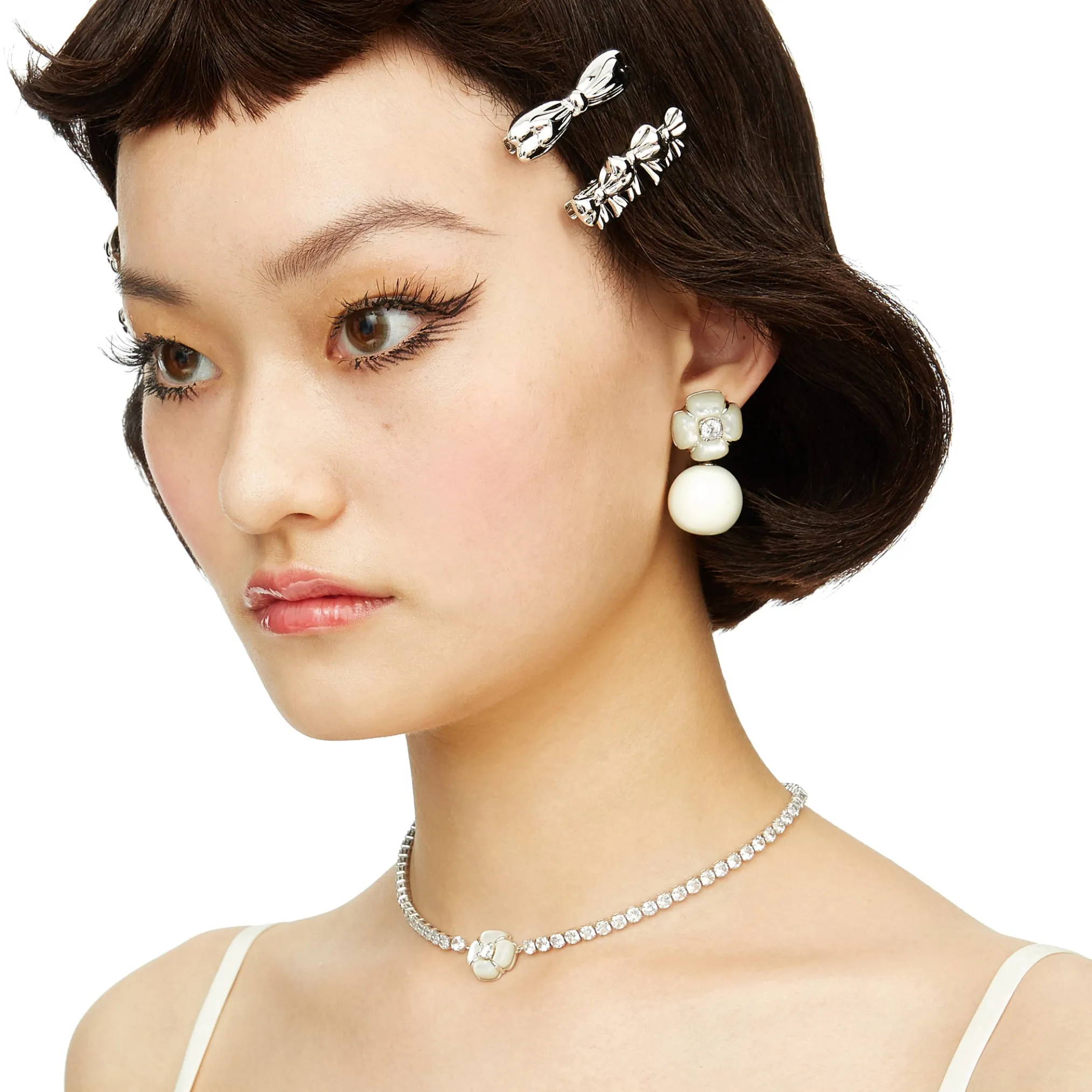 YVMIN X SHUSHUTONG / Natural Gemstone Chain Flower Short Necklace