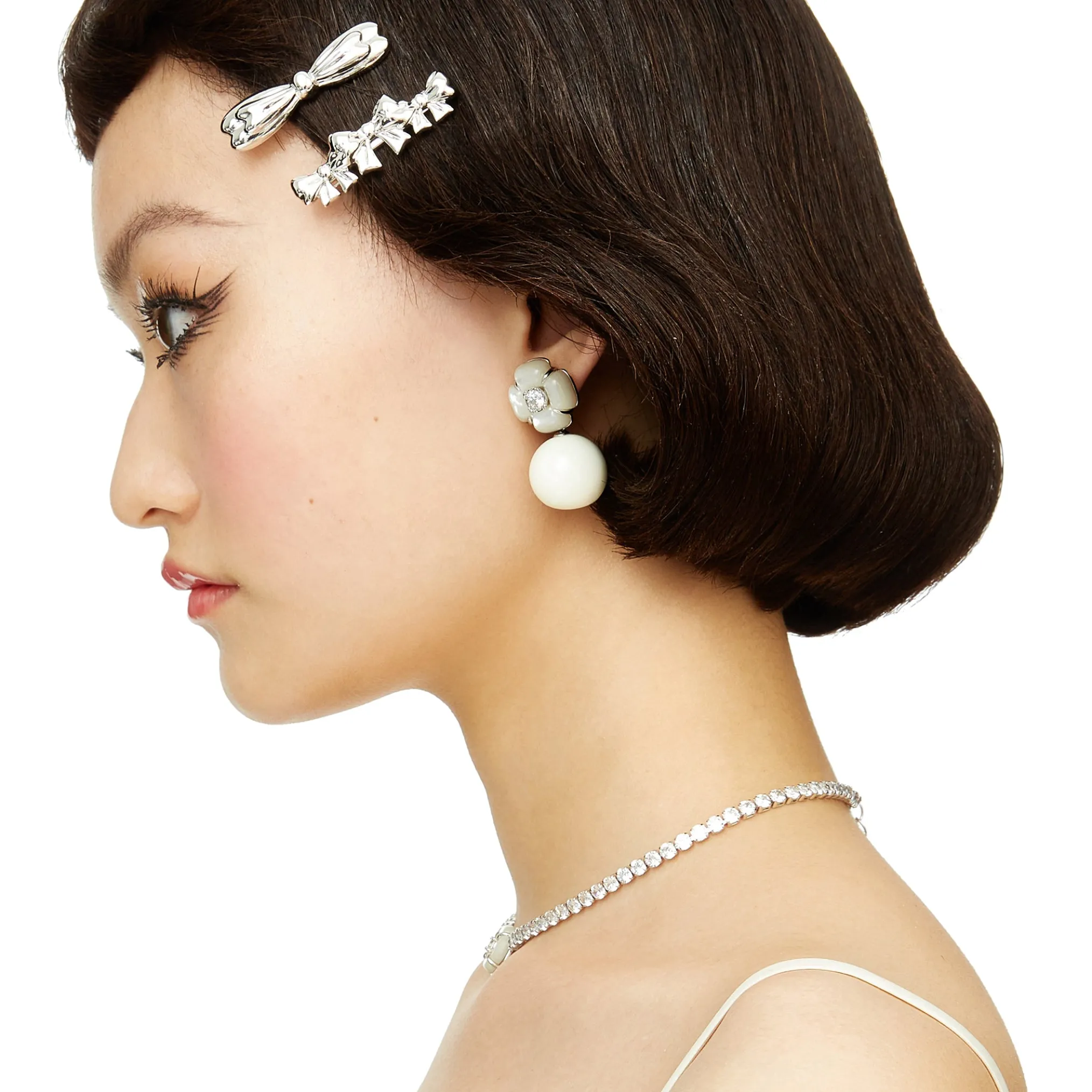 YVMIN X SHUSHUTONG / Natural Gemstone Chain Flower Short Necklace