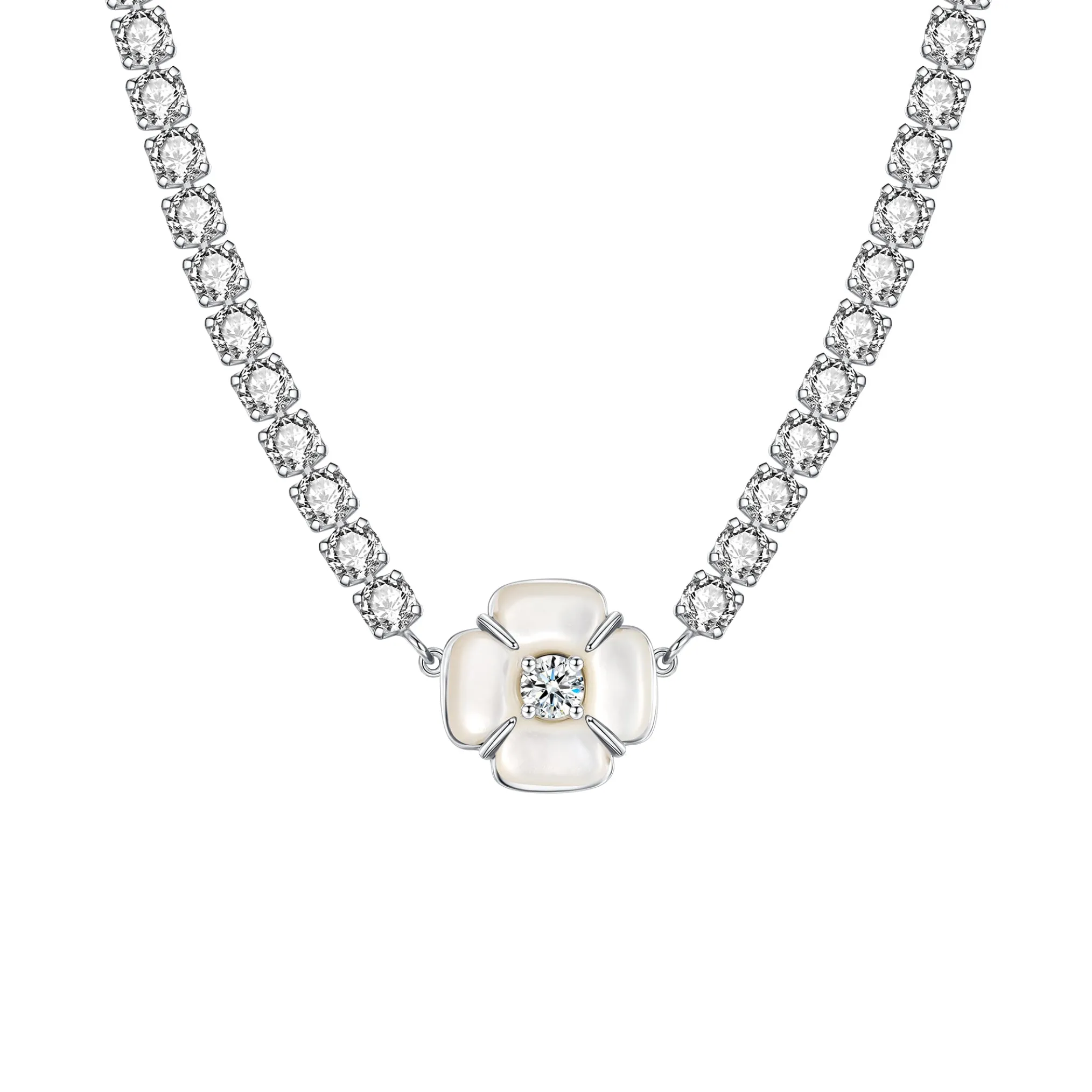 YVMIN X SHUSHUTONG / Natural Gemstone Chain Flower Short Necklace