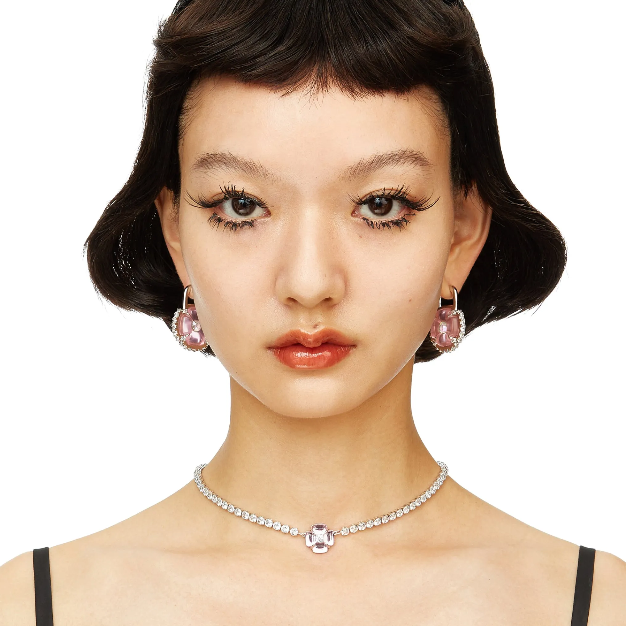 YVMIN X SHUSHUTONG / Natural Gemstone Chain Flower Short Necklace